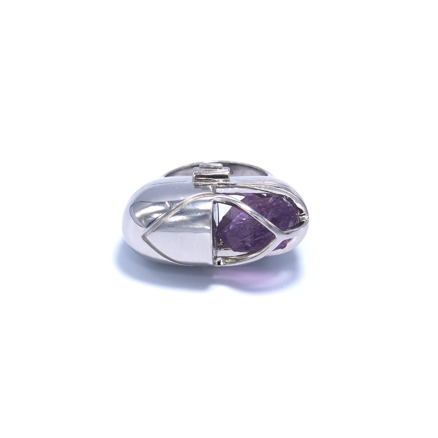 Capsule Eleven Women's Pink / Purple Capsule Crystal Ring - Sterling Silver - Amethyst In Metallic