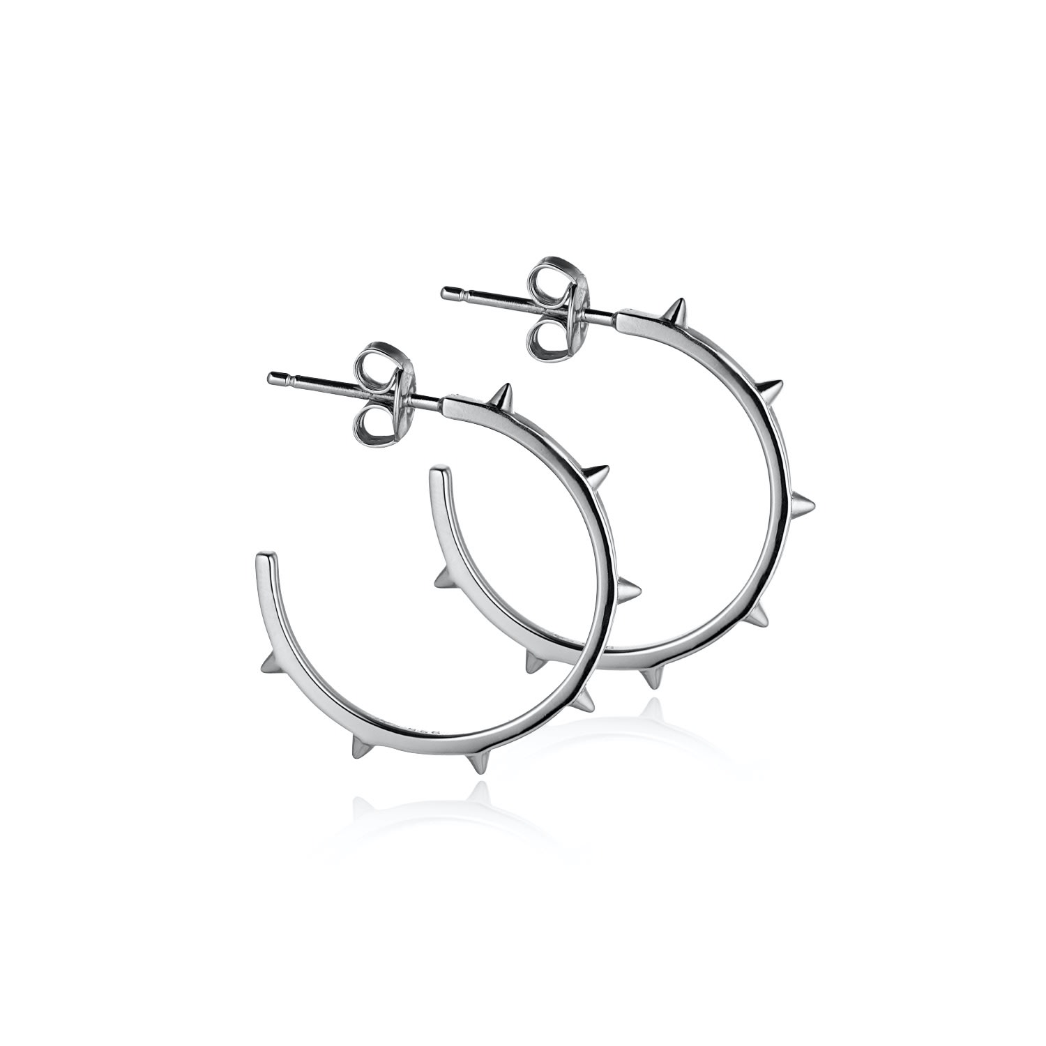 Women’s Sterling Silver Spike Hoop Earrings Steff Jewellery