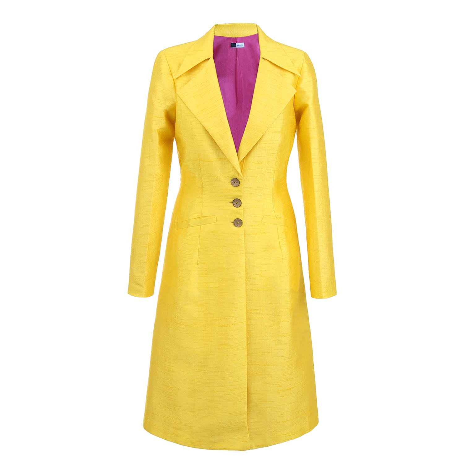 Richa Sharma Women's Yellow / Orange Blazer Style Silk Trench Coat In Yellow