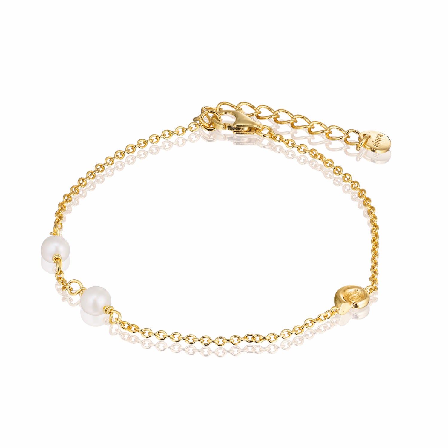 Alura Copenhagen Jewellery Women's Gold / White Ocean Bracelet With Seasnail & Freshwater Pearls