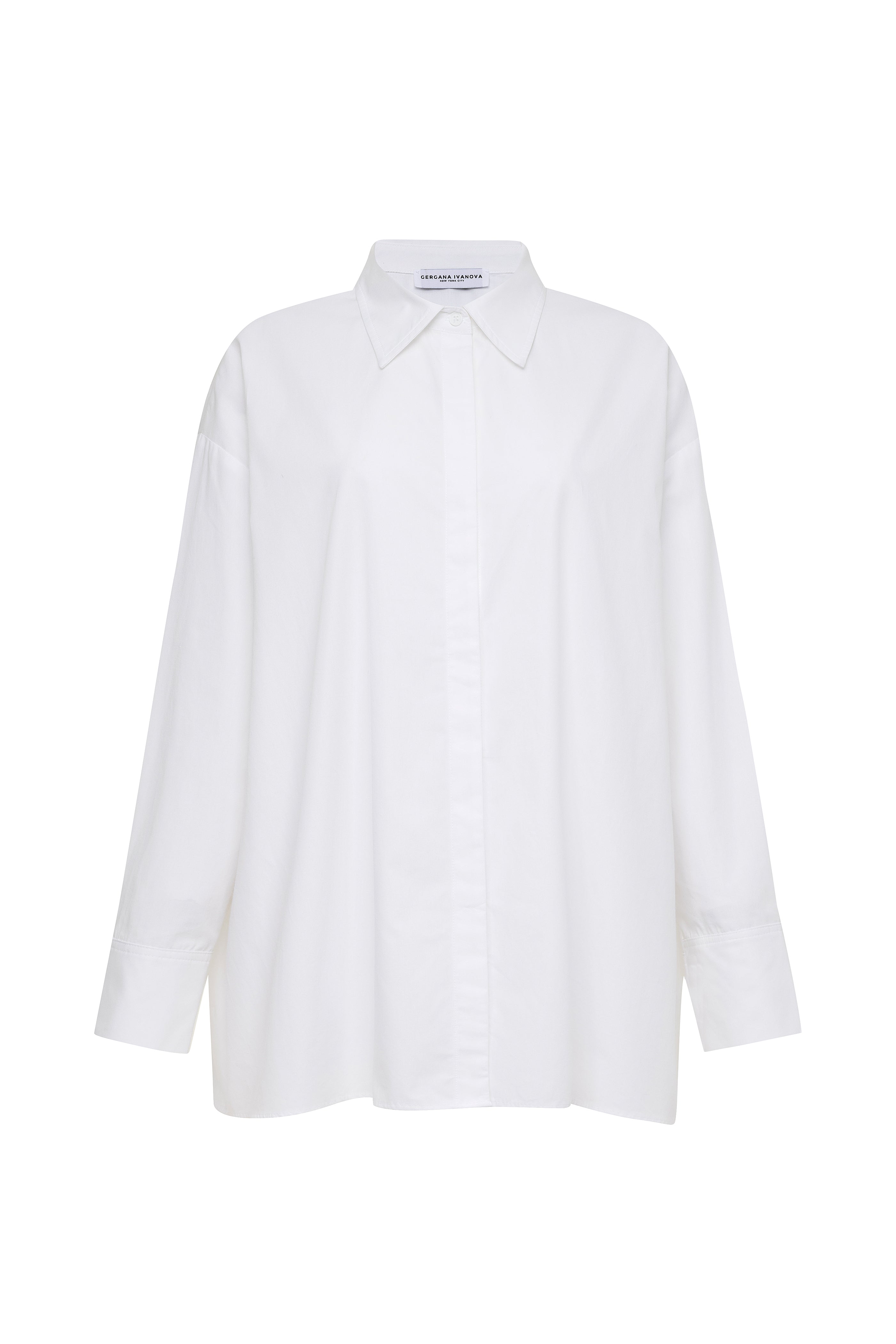 Gergana Ivanova Amber 100% Organic Cotton Button-up Shirt In White
