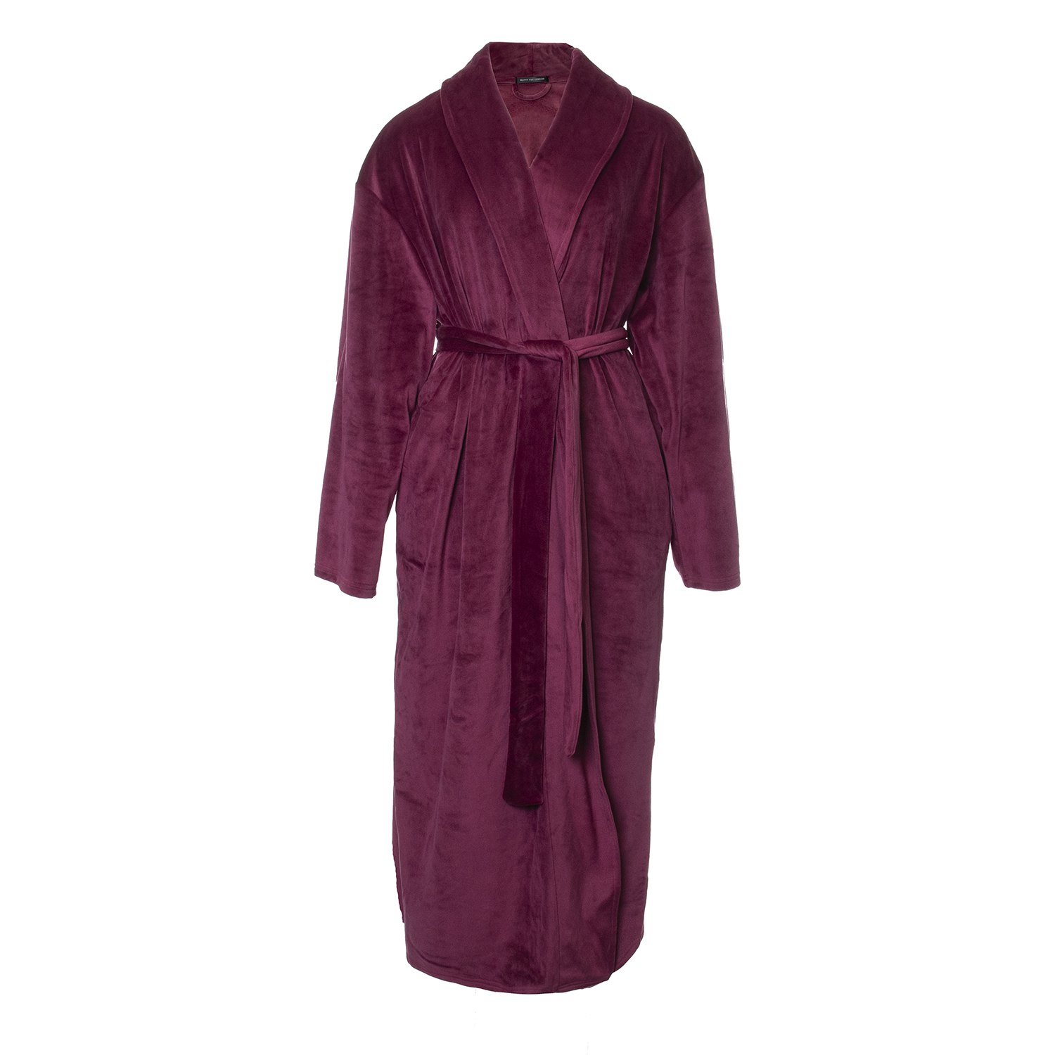 Pretty You Women's Red Velour Longline Robe In Bordeaux In Red
