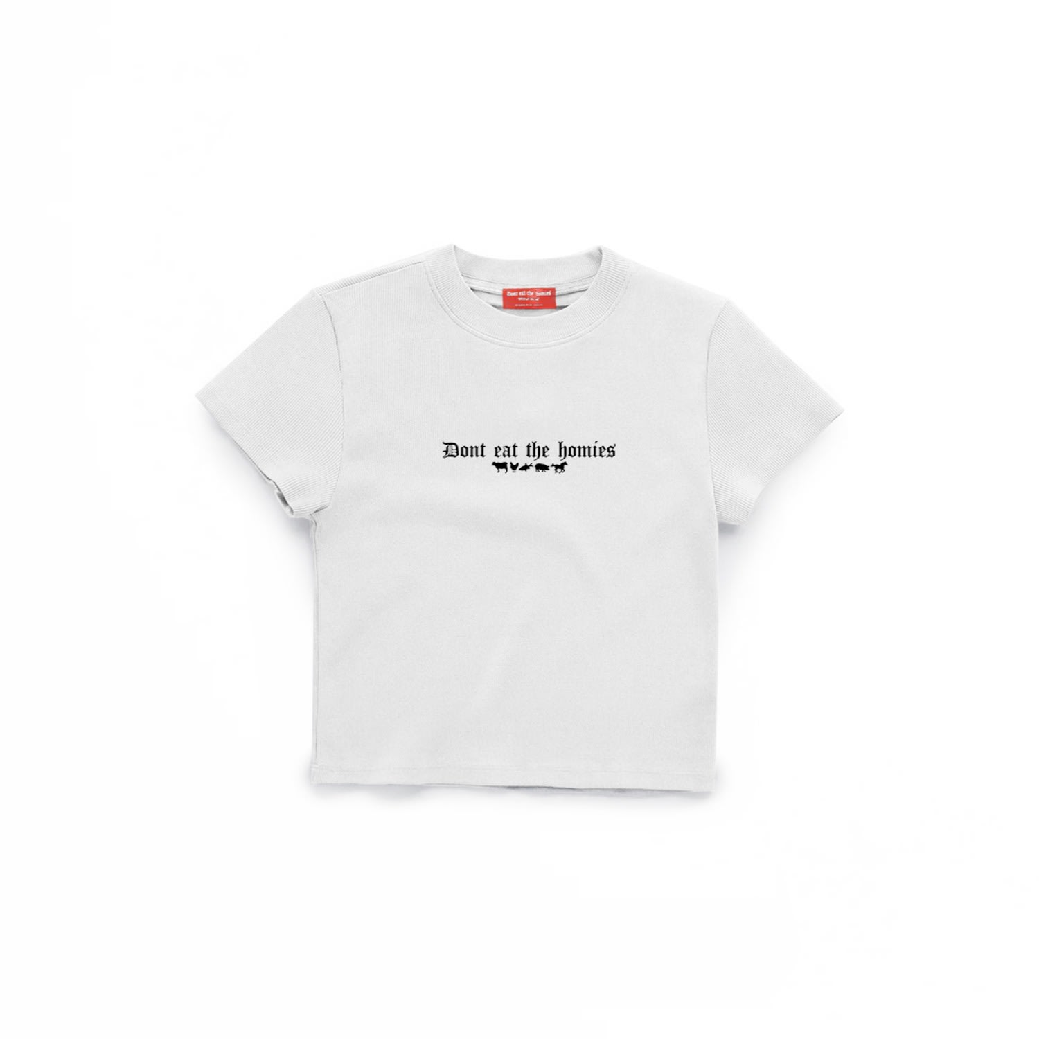 Dont Eat The Homies Womens Og Baby Tee - White In White