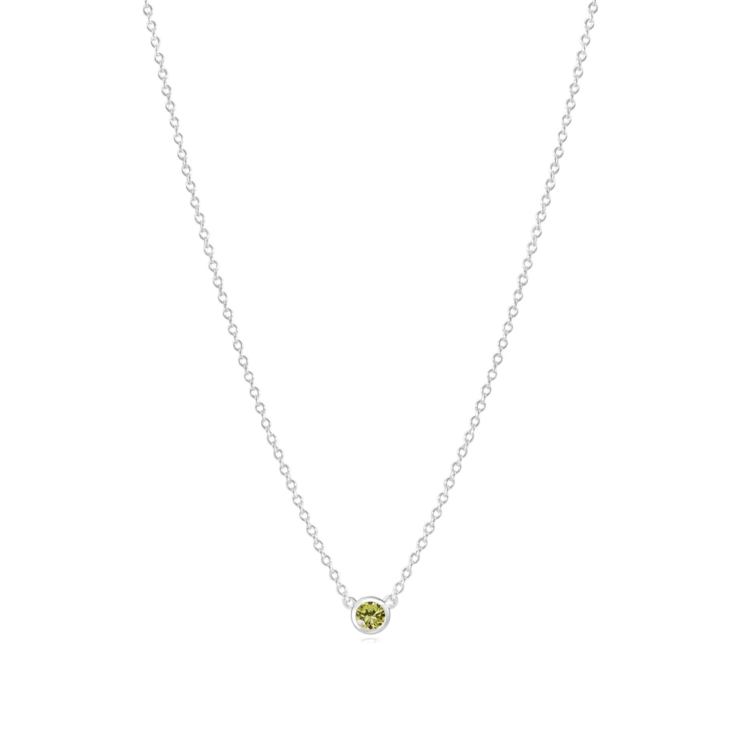 Women’s Peridot August Birthstone Necklace Recycled Sterling Silver La Cte Club