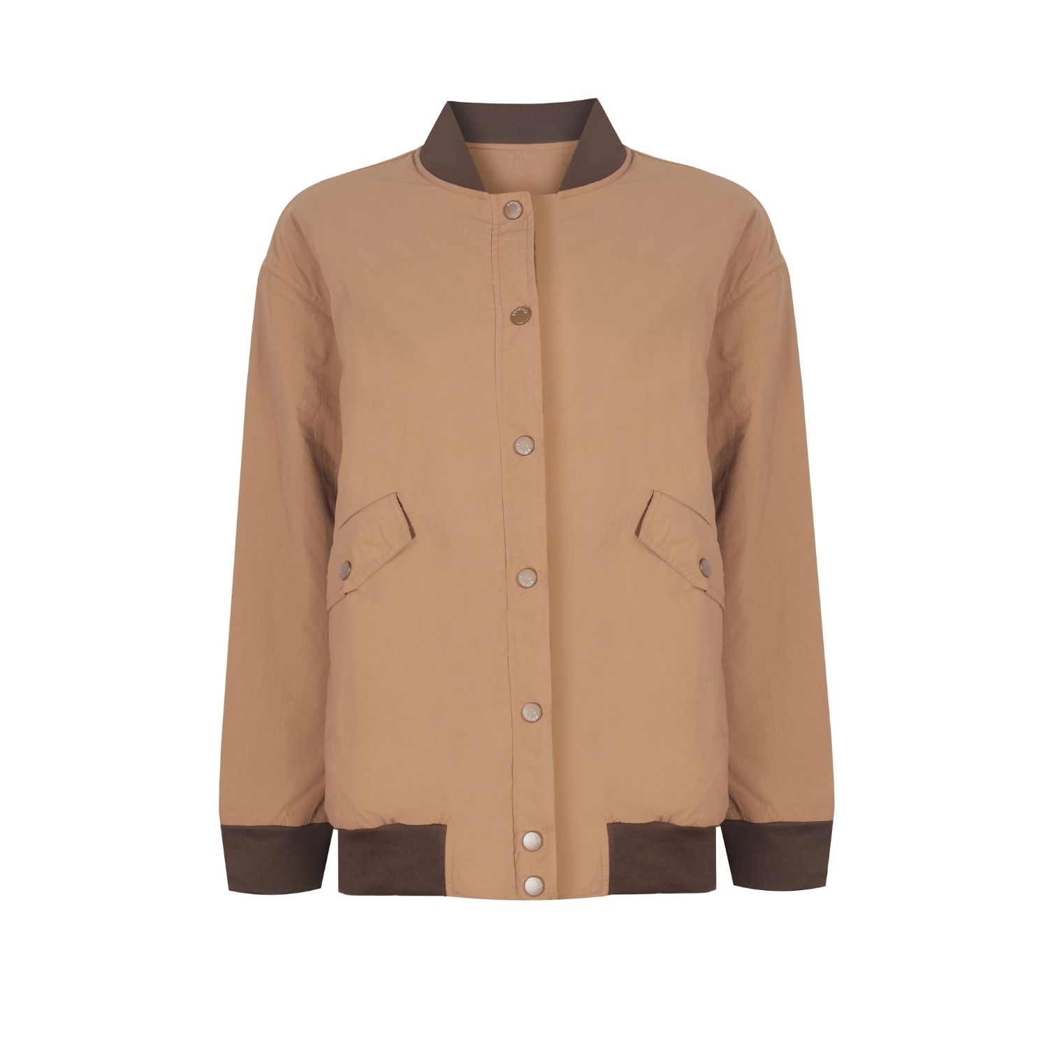 Women's Parachute Reversible Bomber - Latte Brown | Medium | Yorstruly