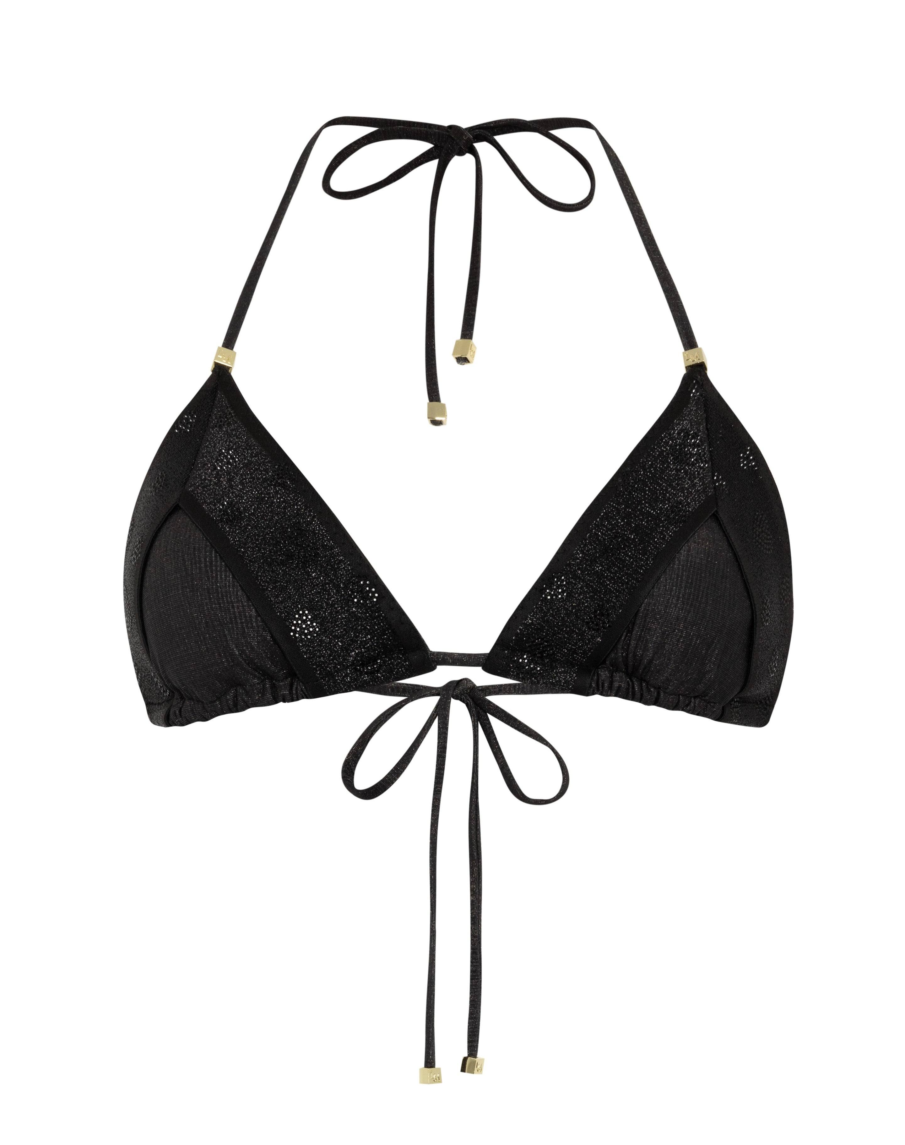 Leyla Maya Women's Black Sevi Bikini Top - Ebony Shimmer In Black