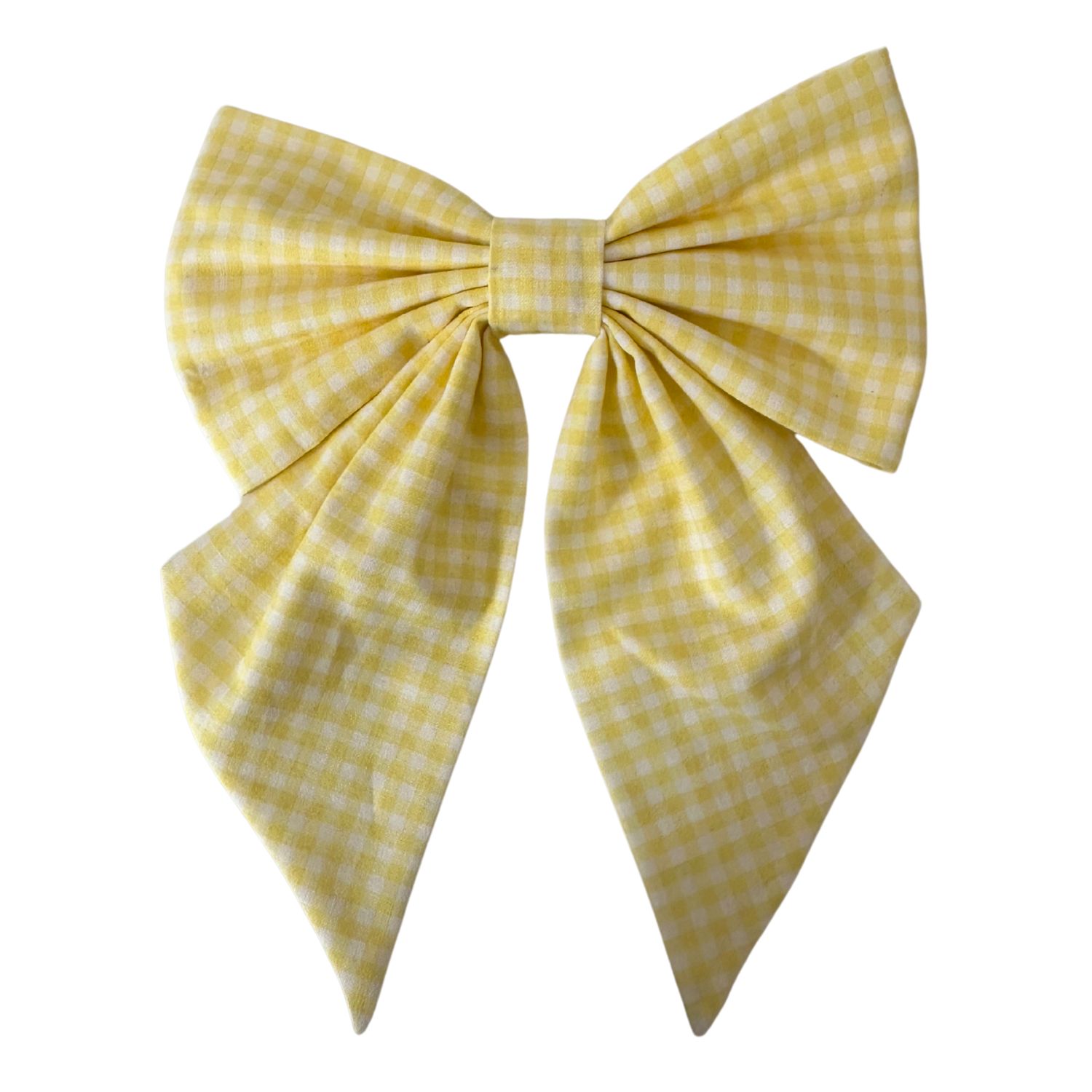 Sylki Women's Yellow / Orange Hair Bow Clip - Yellow Gingham