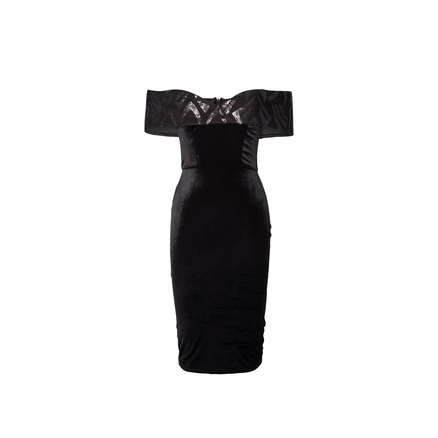 Women’s Black Velvet Sequin Embellished Cocktail Dress Extra Small Vidi Blak