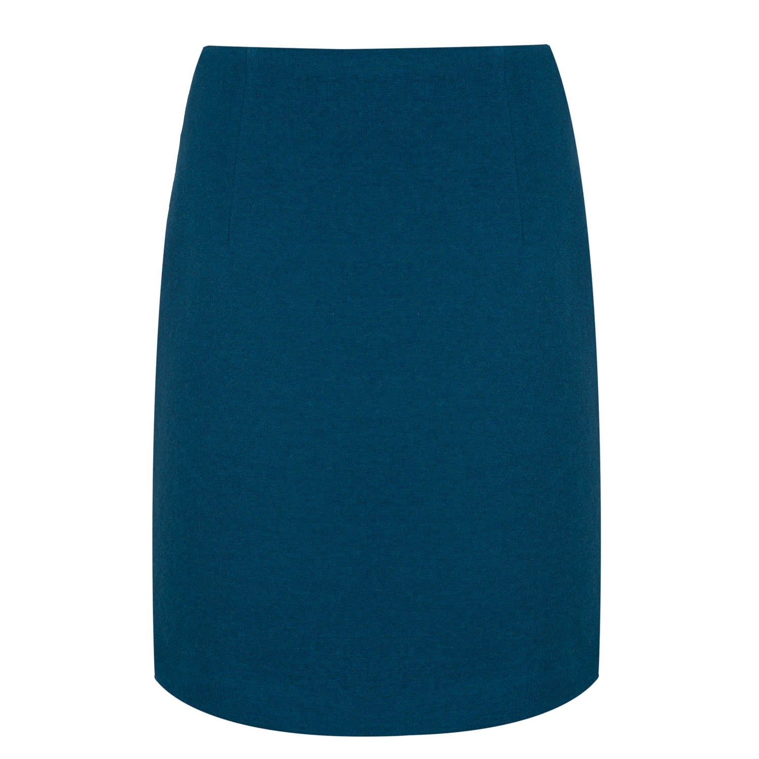 Women’s Blue Petrol Wool Coat Fabric Mini Skirt Large Conquista