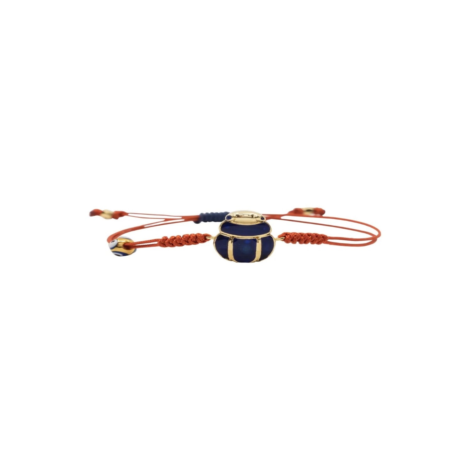 Atelier Petites Pierres Women's Blue / Gold Scarabee - Indigo - Adjustable Bracelet In Red