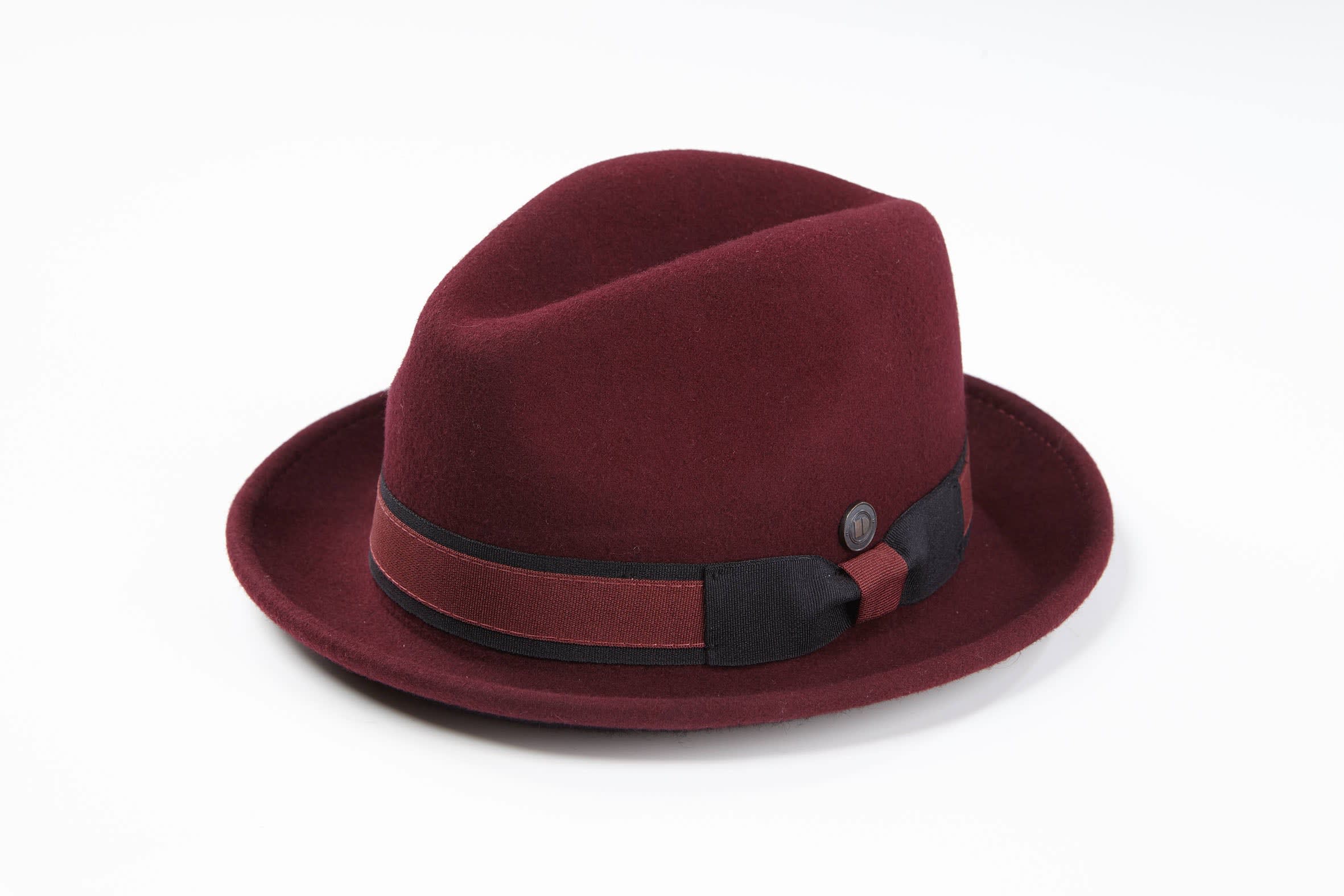 Goorin Bros Bold Hatmakers Burgundy Plum Wool Felt Wide Brim Fedora Hat - Medium Barrington Wool Felt Fedora Hat – Village Hat Shop main image 4