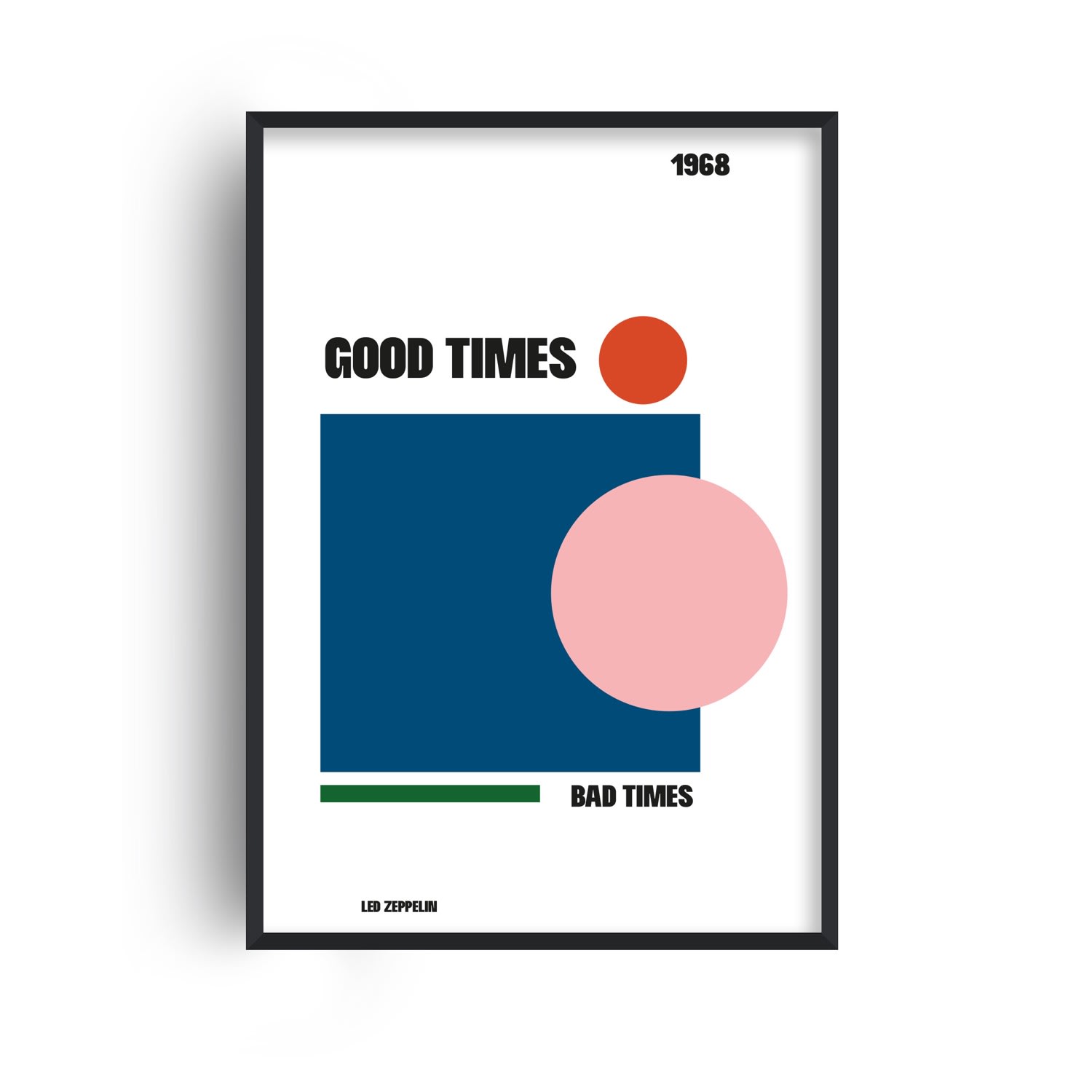 Fanclub Green / Black / Blue Good Times Bad Times Abstract Giclée Art Print A3 In Multi