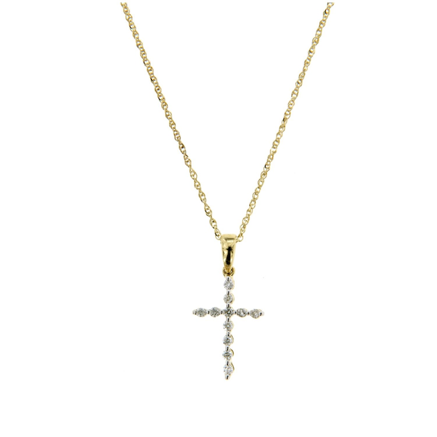 Women’s Diamond Cross Pendant In 10K Yellow Gold Cosanuova