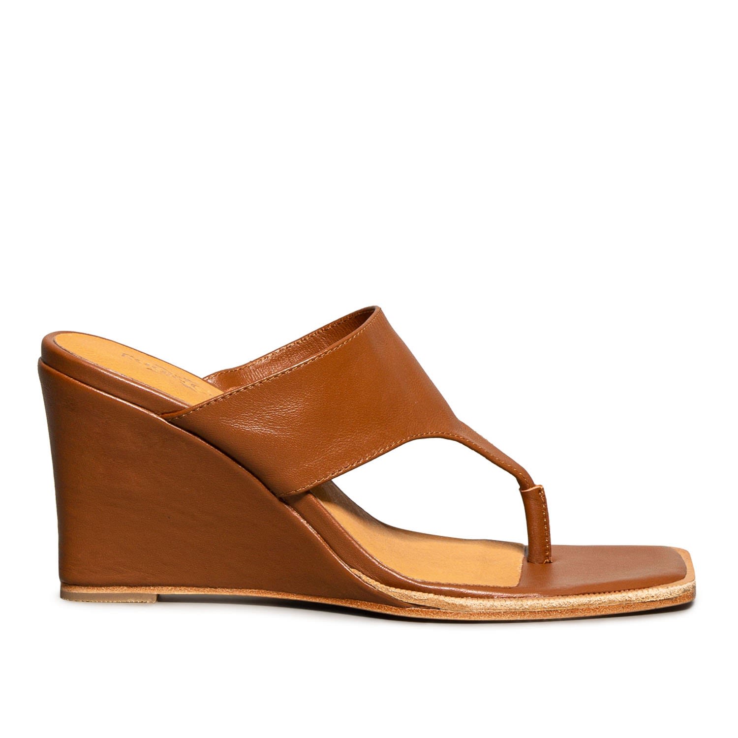 Rag & Co Women's Brown Onassis Tan Thong Wedge Sandals In Brown