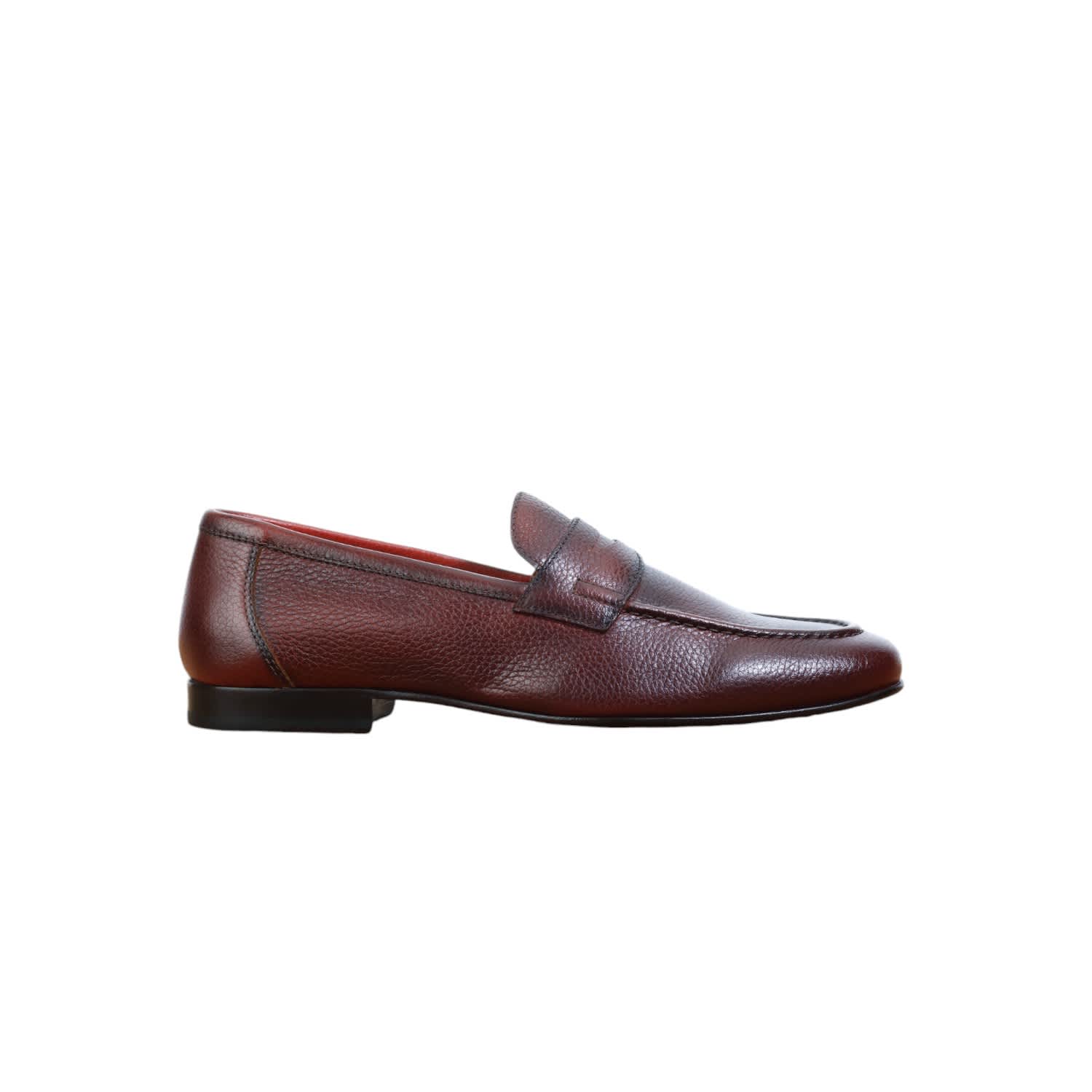 Edward Penny Loafer - Cherry Pebble Grain | Jack Erwin 