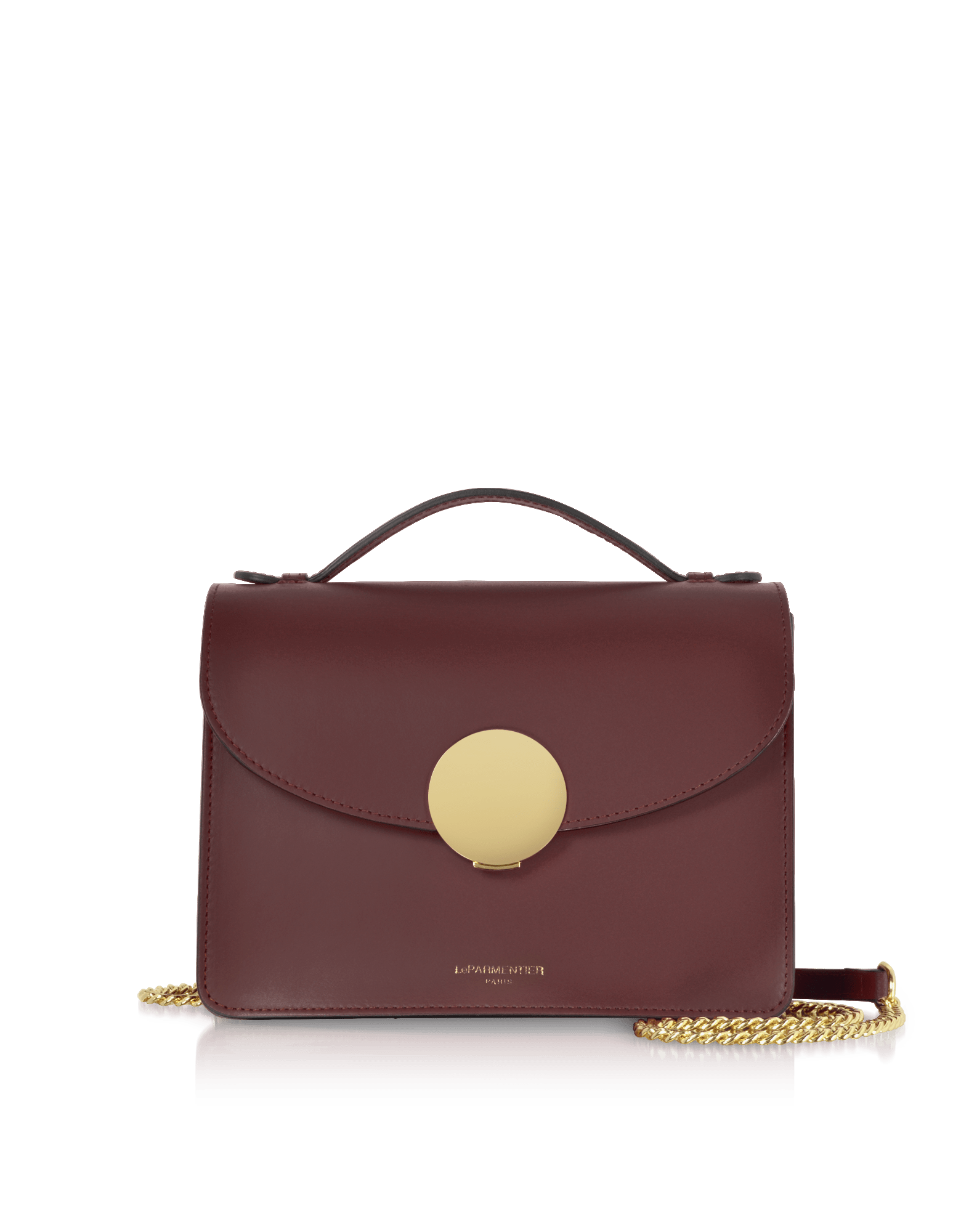 Le Parmentier Women's New Ondina Top Handle Shoulder Bag - Dark Red In Red