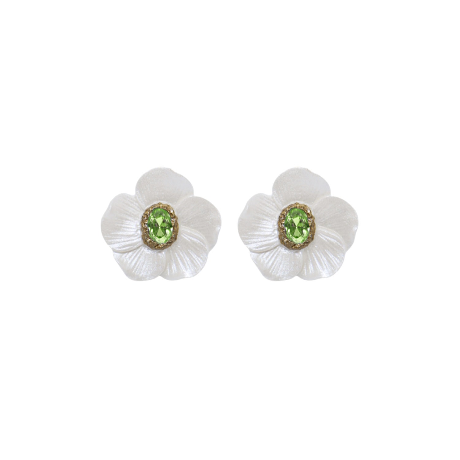 Alegoria Jewellery Women's Gold / White Fairytale Mini Earrings - Mint