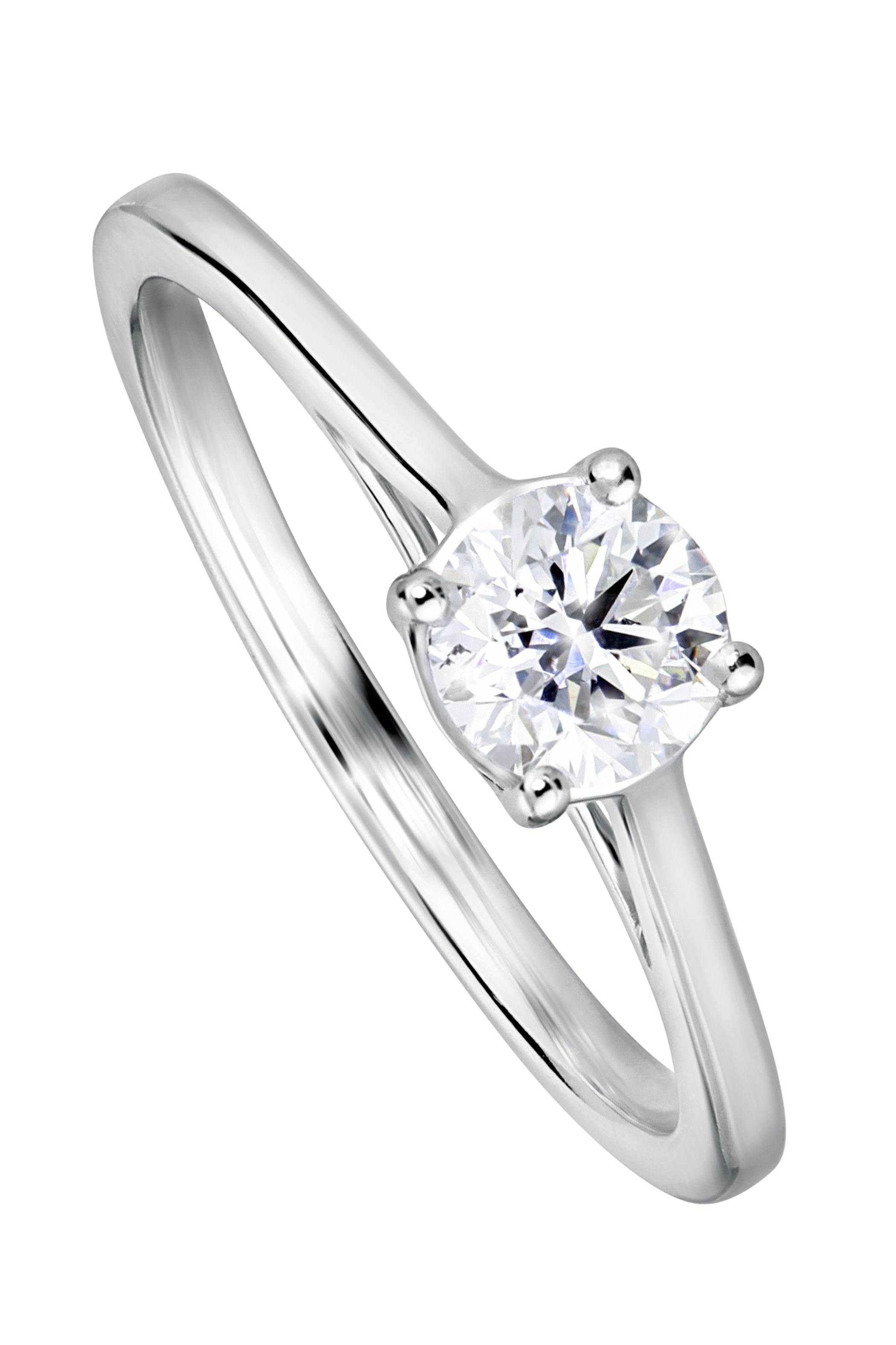 Women’s Silver Celia White Gold Half Carat Lab Grown Diamond Ring Created Brilliance