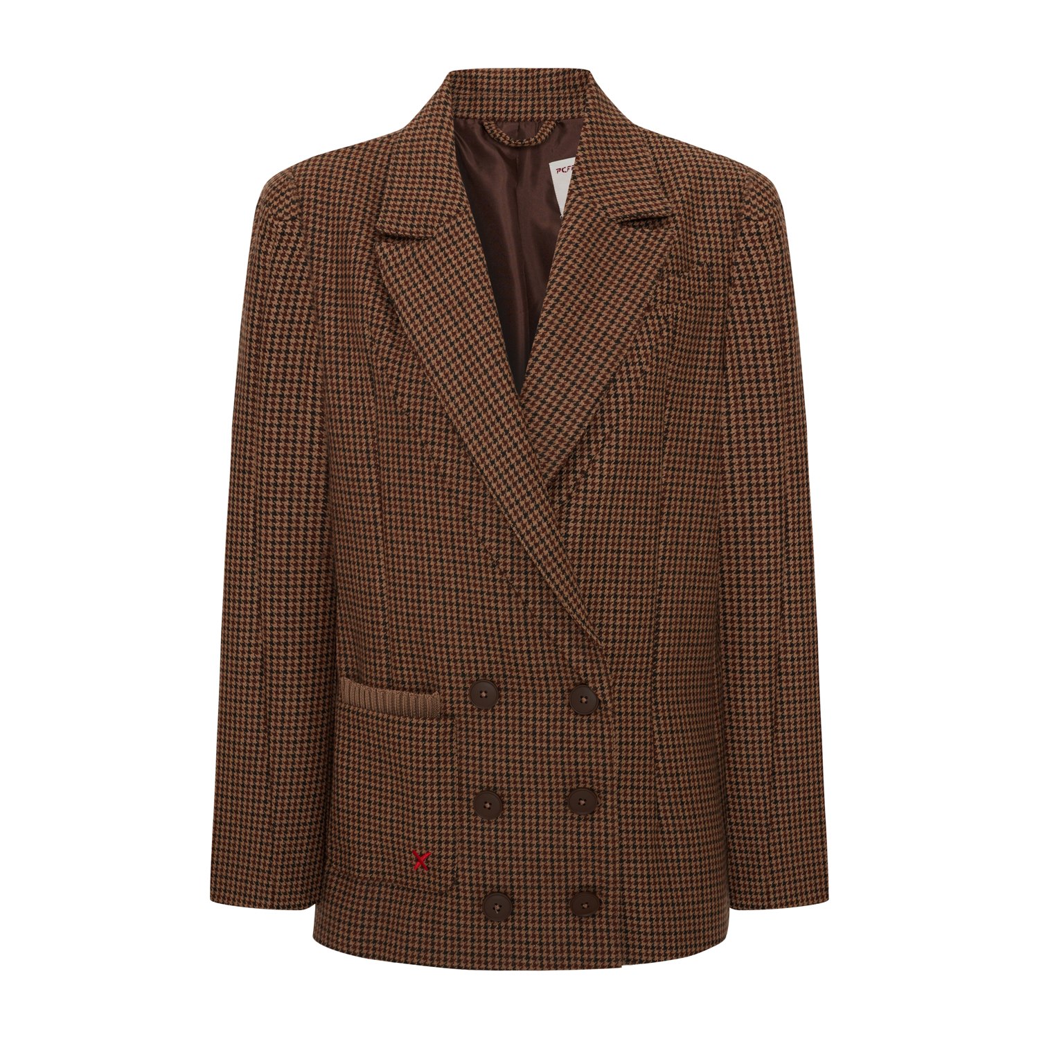 Pcfg Brown Women Big Shoulder Blazer In Brown