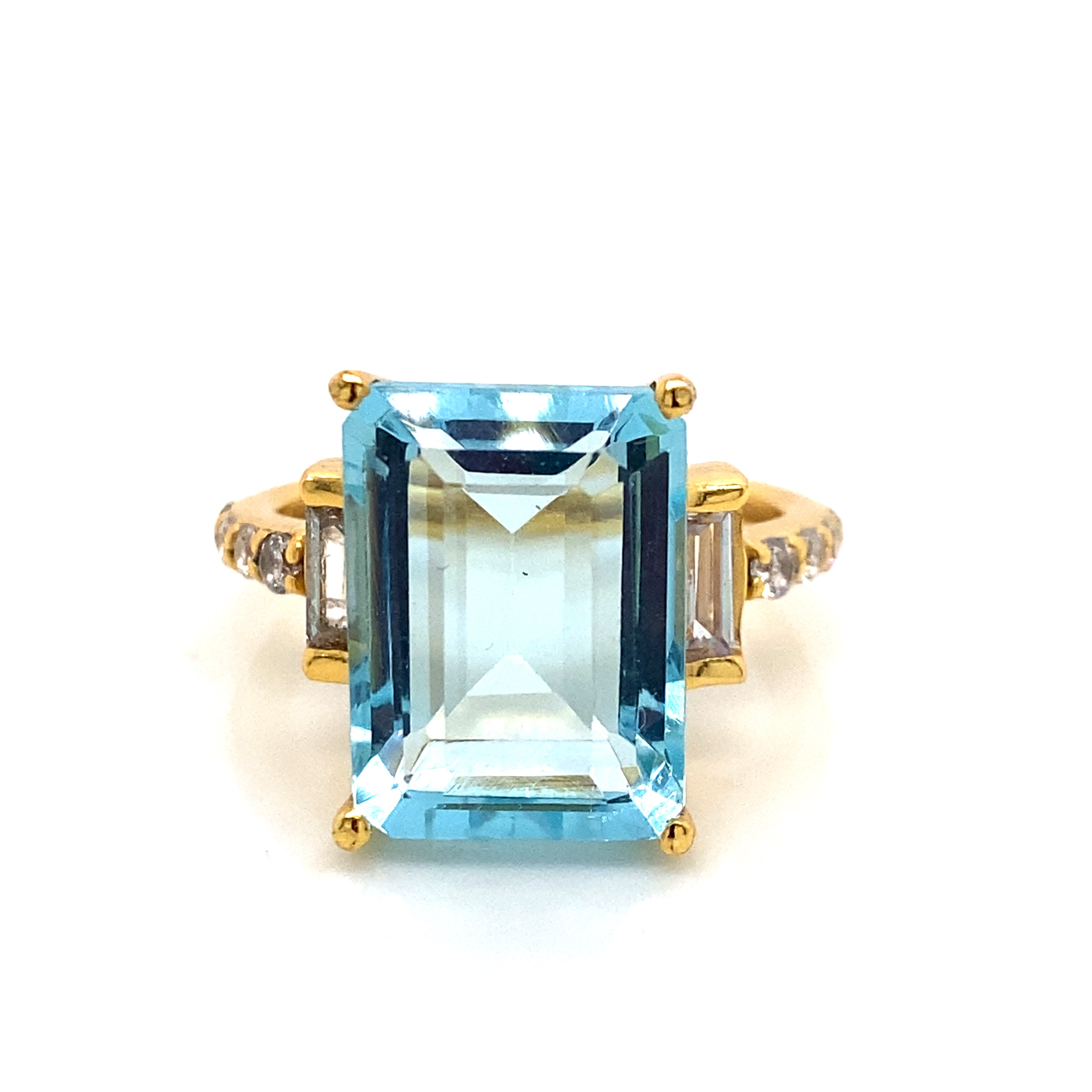 Gem Bazaar Jewellery Women's Gold / Blue / White Star Struck Ring In Multi