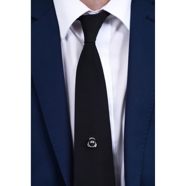 GUCCI MEN'S SHARK JAWBONE TIE PIN PEARL & SILVER