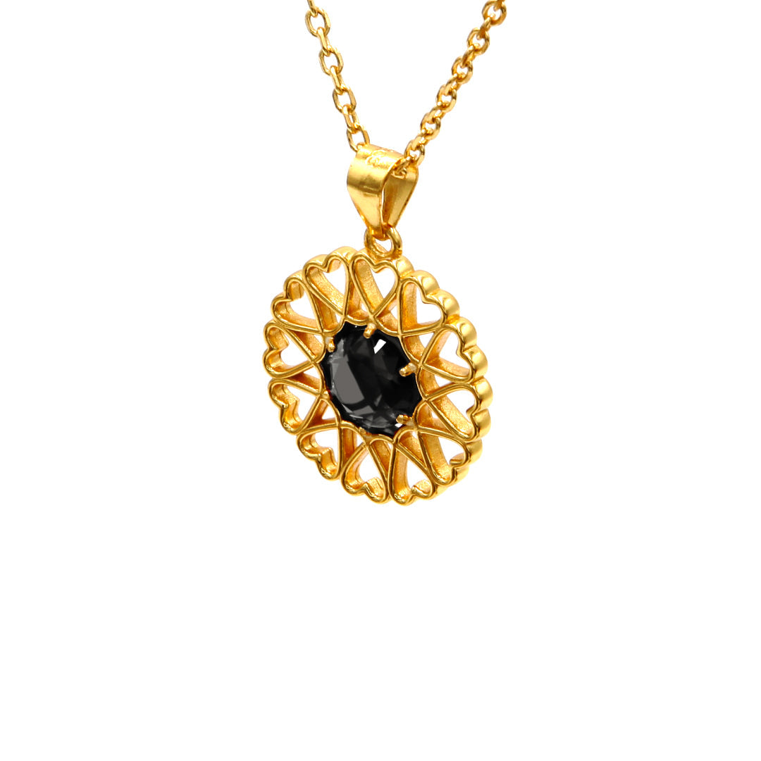 Women’s Amoare Paris Small Necklace In Gold Vermeil - Onyx Black