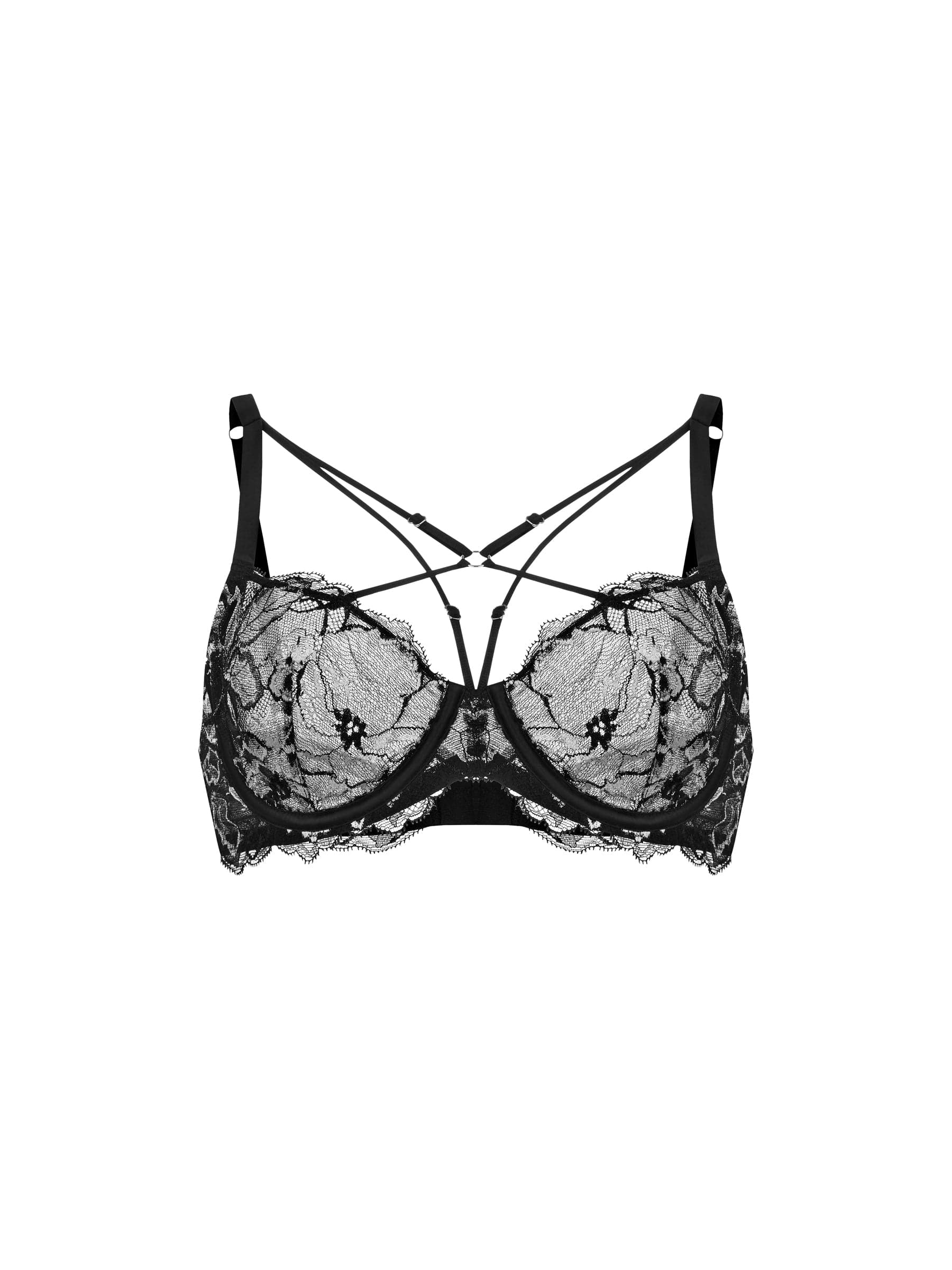 Zhilyova Women's Aura Grey Strappy Bra In Black