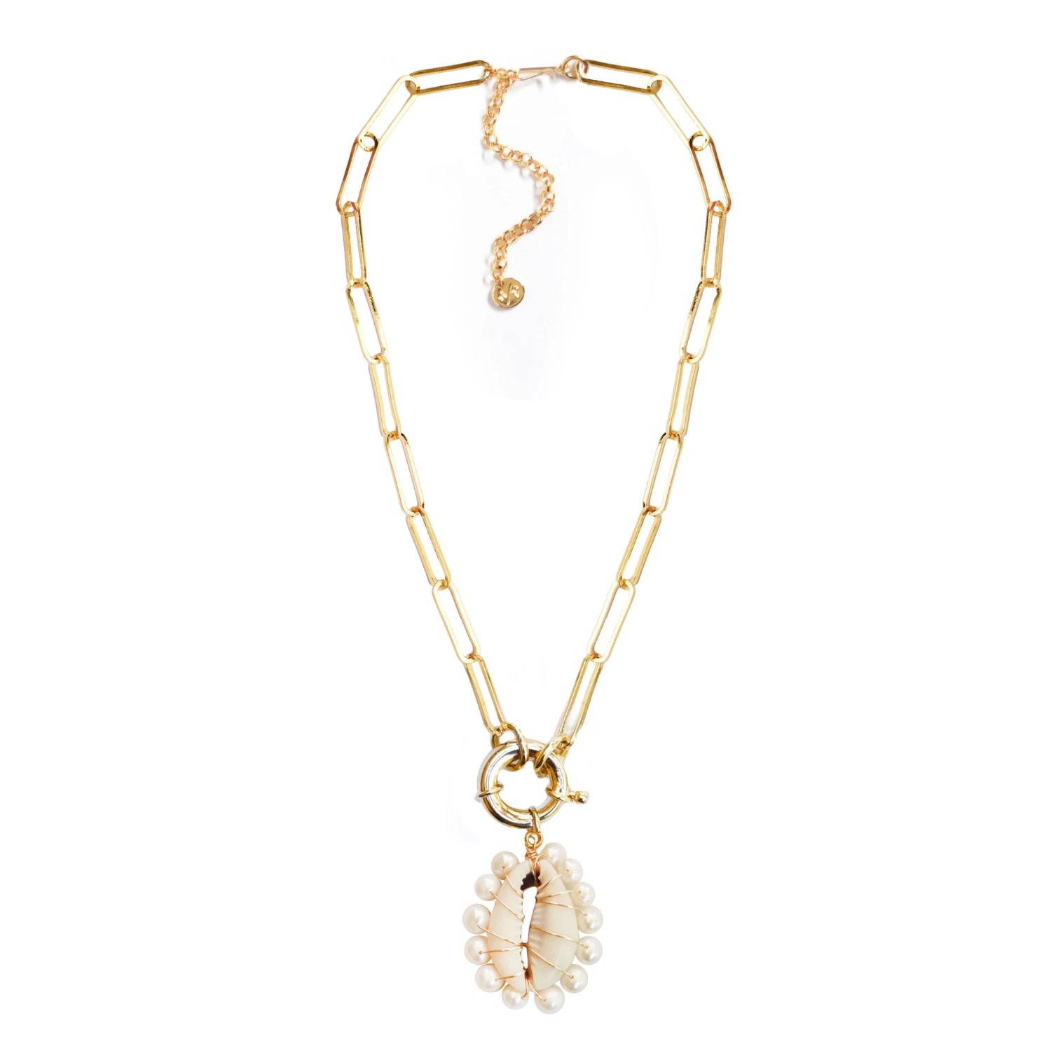 Adriana Pappas Designs Women's White Seashore Necklace - Gold Filled In White
