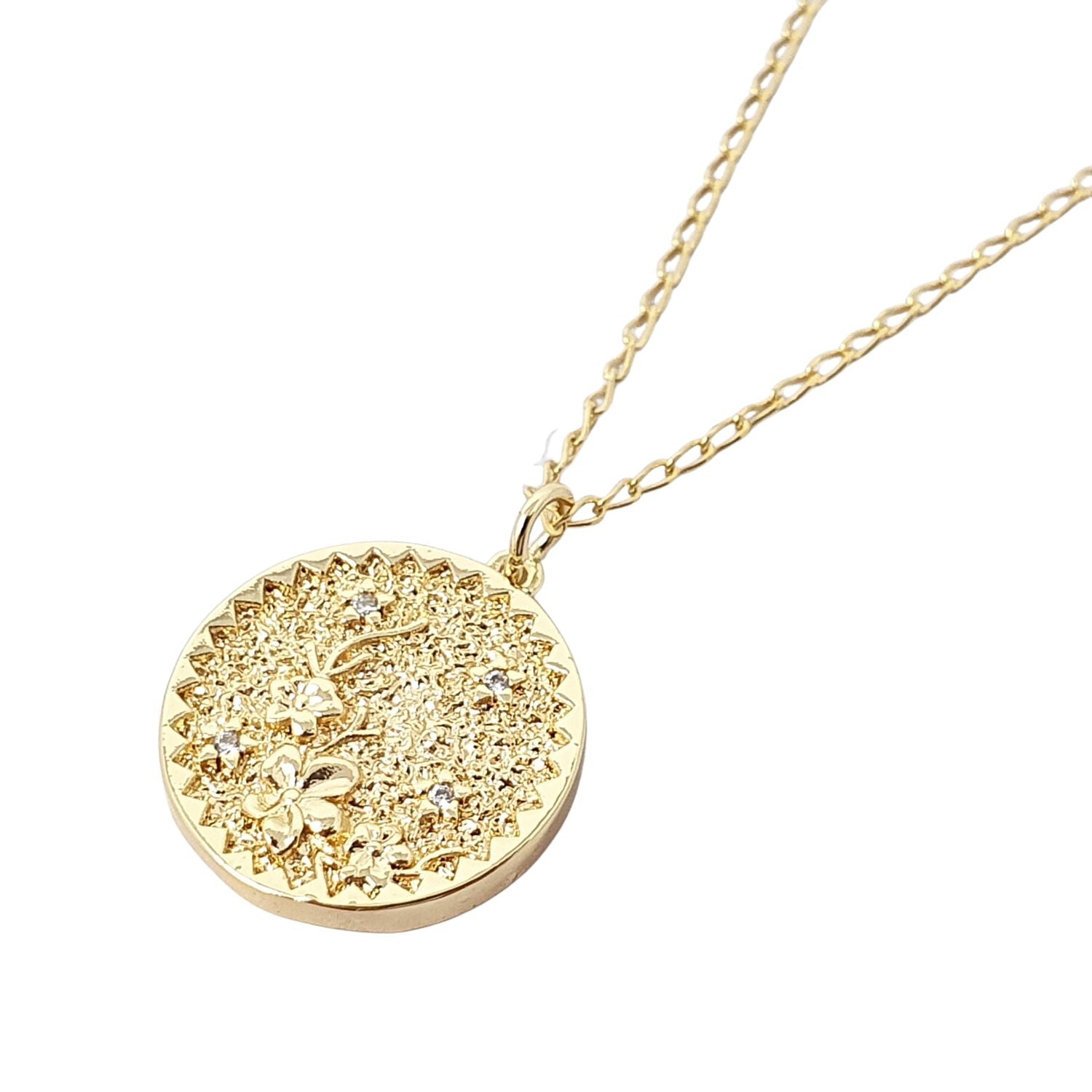 Harfi Women's Dainty Cherry Blossom Flower Gold Plated Charm Necklace In Gold