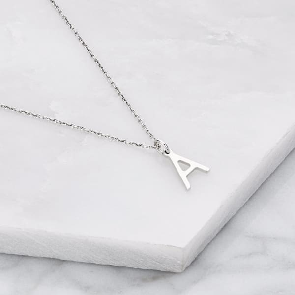 Lily & Roo Sterling Silver Small Initial Charm Letter Necklace In Letter