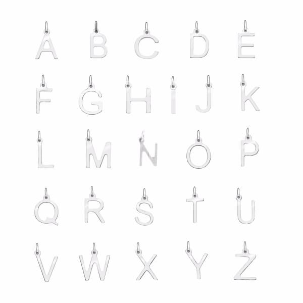 Lily & Roo Sterling Silver Small Initial Charm Letter Necklace In Letter