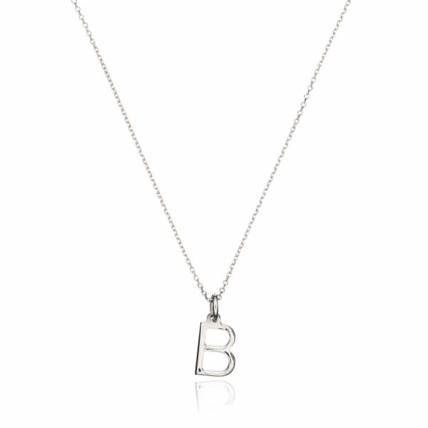 Lily & Roo Sterling Silver Small Initial Charm Letter Necklace In Letter