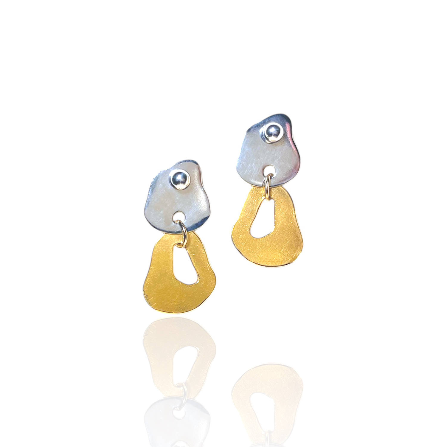 Bio-trimmings Women's Gold / Silver Tesla Earrings Two Tone