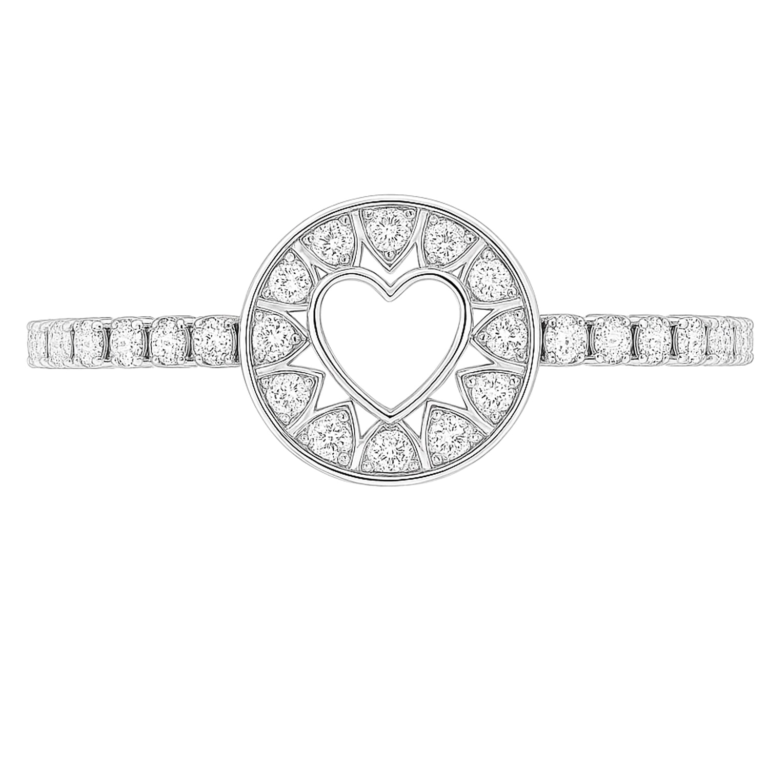 THE GALA WOMEN'S SILVER NOIR HEART RADIANCE BRACELET