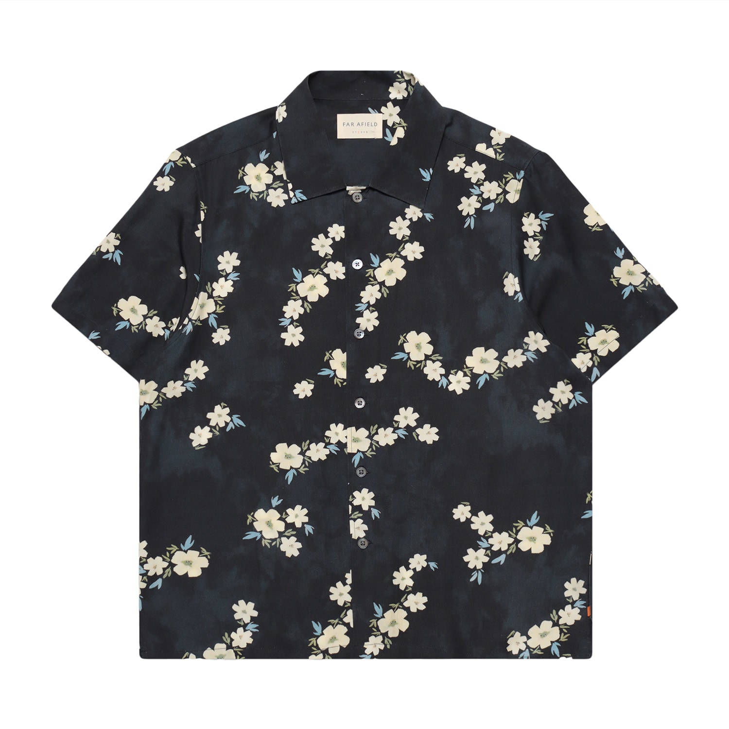 Men’s Black Busey Shirt - Dark Navy Floral Print Extra Large Far Afield