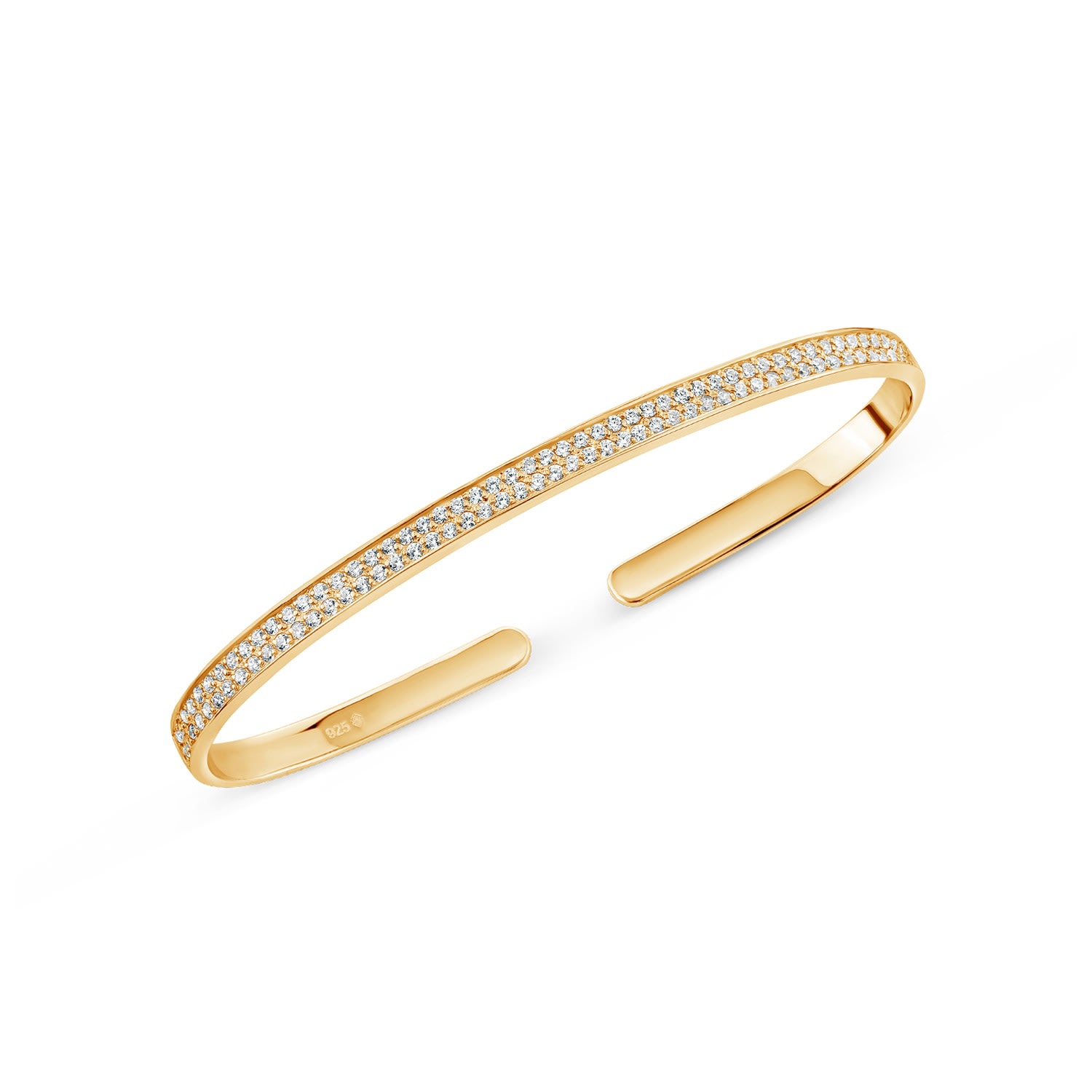 Sally Skoufis Women's Gold / White Destiny Palm Cuff With Man Made White Diamonds In Gold In Multi