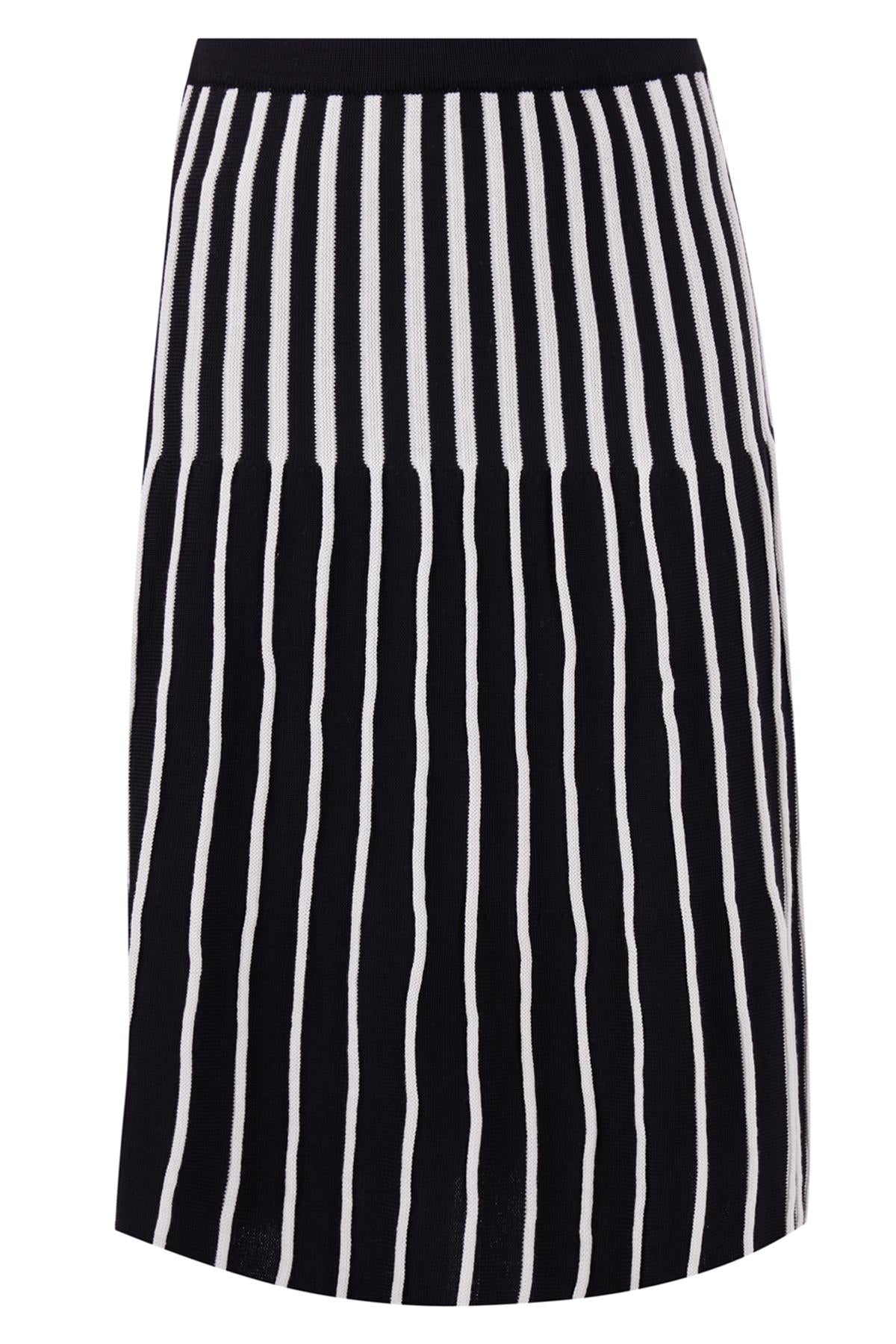 Peraluna Women's Jule Midi A-line Knitted Skirt In Black / Ecru In Beige/black