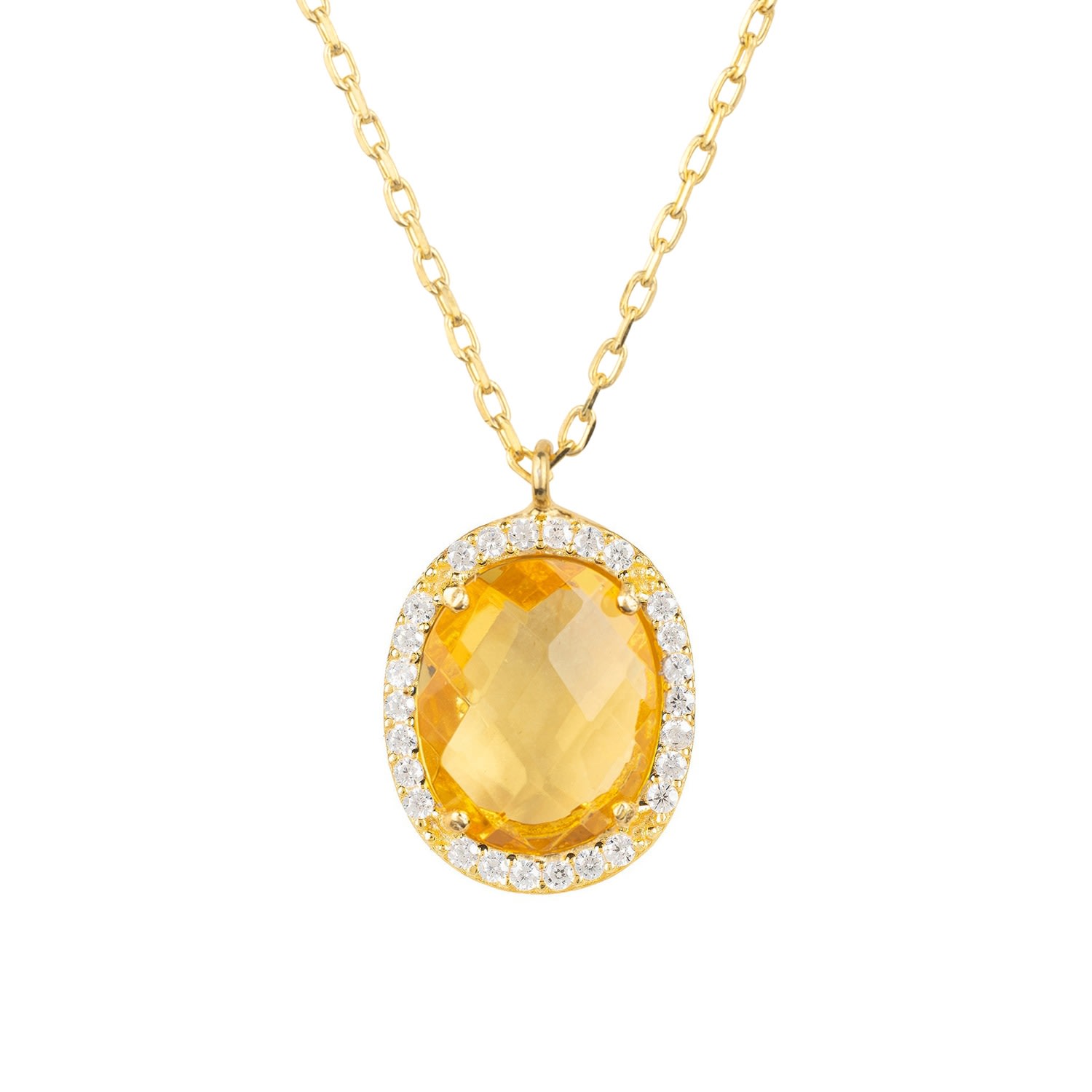 Women’s Gold / Yellow / Orange Beatrice Oval Gemstone Pendant Necklace Gold Citrine Hydro Latelita