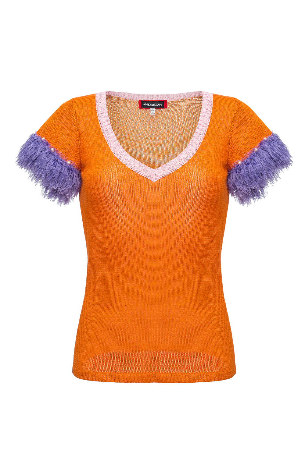 Women’s Yellow / Orange Golden Poppy Knit Top With Handmade Knit Details Extra Large Andreeva