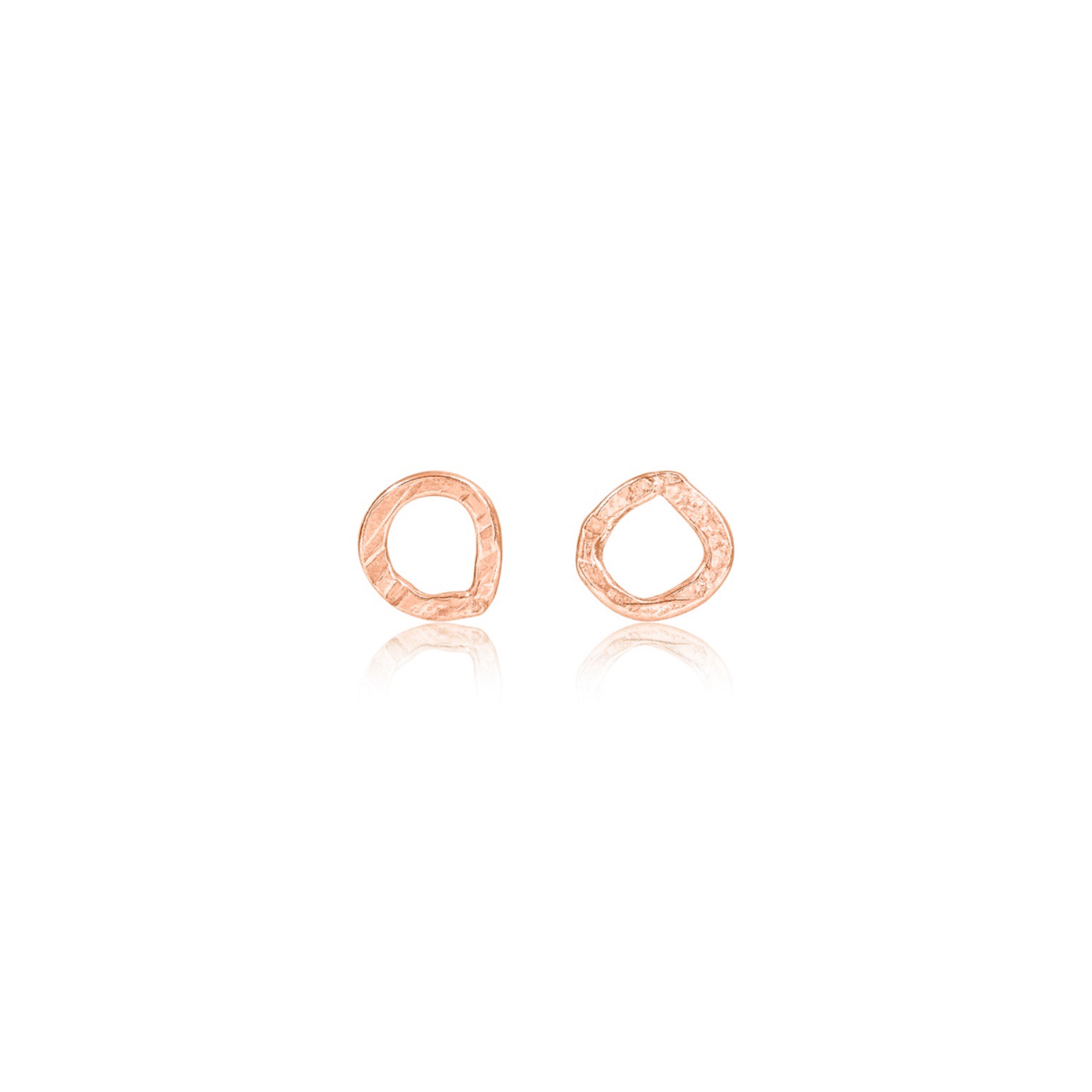 Lily Flo Jewellery Women's Fine Karma Rose Gold Circle Stud Earrings