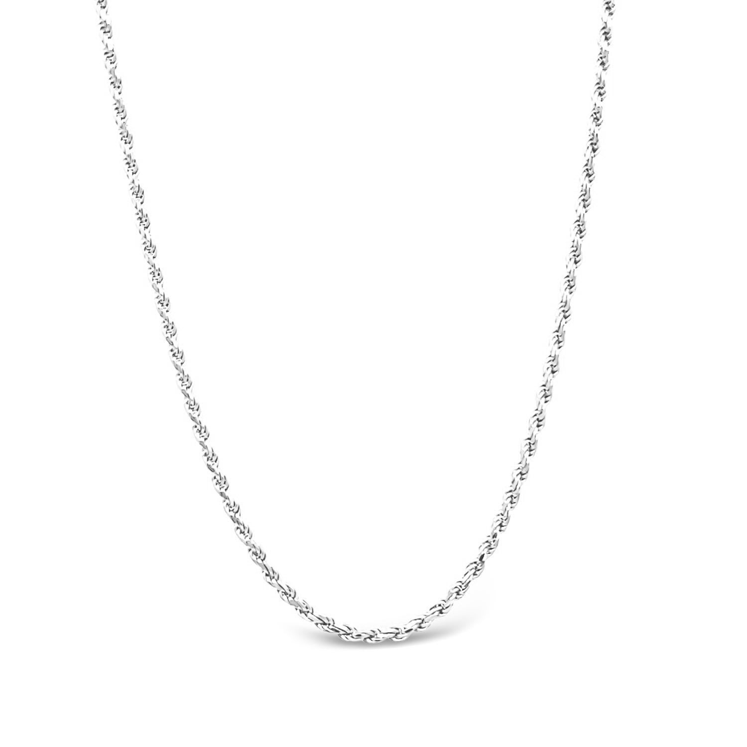 Women’s Silver Diamond Cut Rope Chain Necklace Lutiro