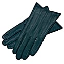 1861 Glove Manufactory Blue Pavia - Zig Zag Pattern Women's Leather Gloves In Petrol In Leather