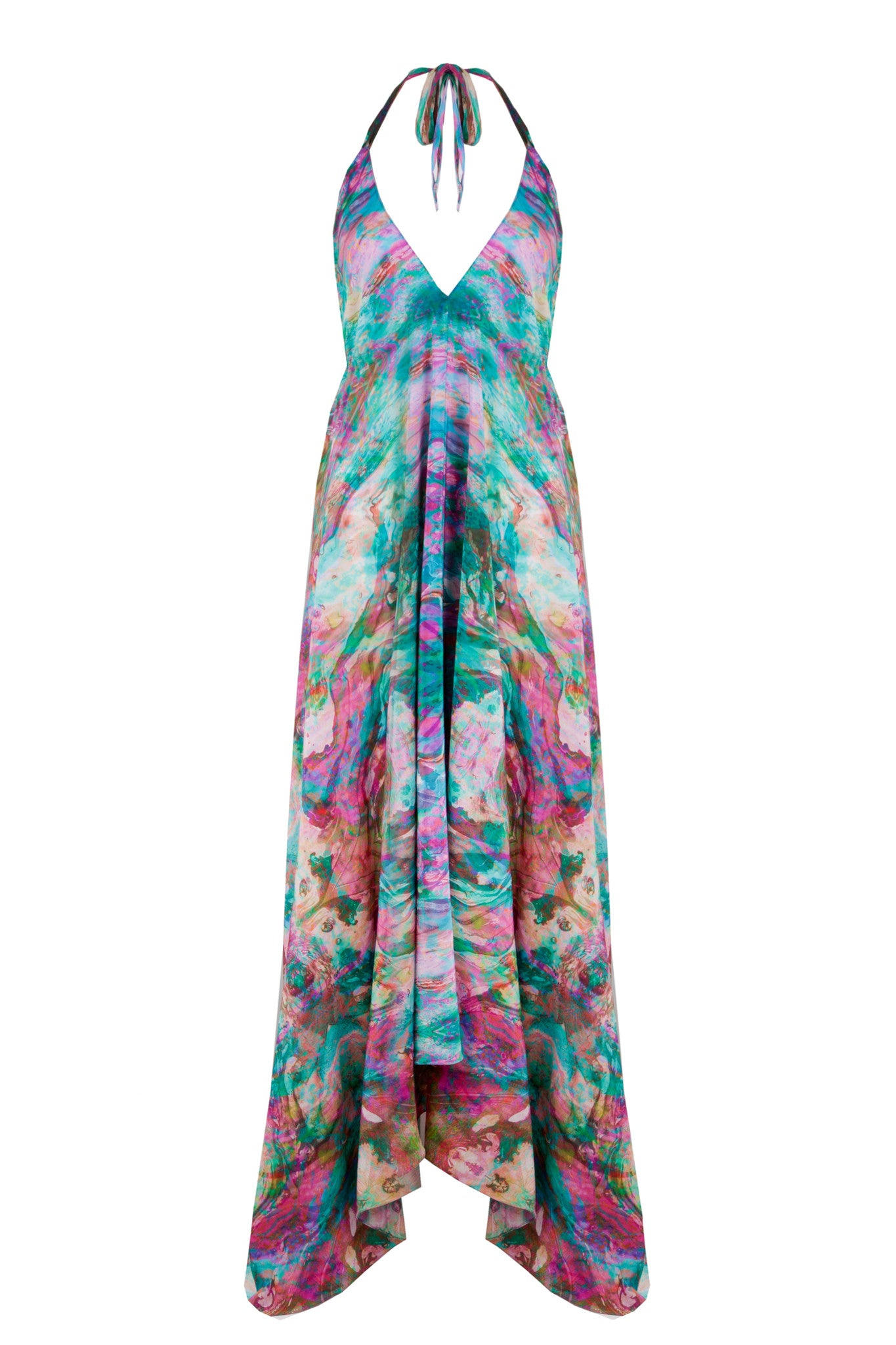 Women's Liquid Rainbow Silk Ibiza Dress | L/Xl | Sophia Alexia