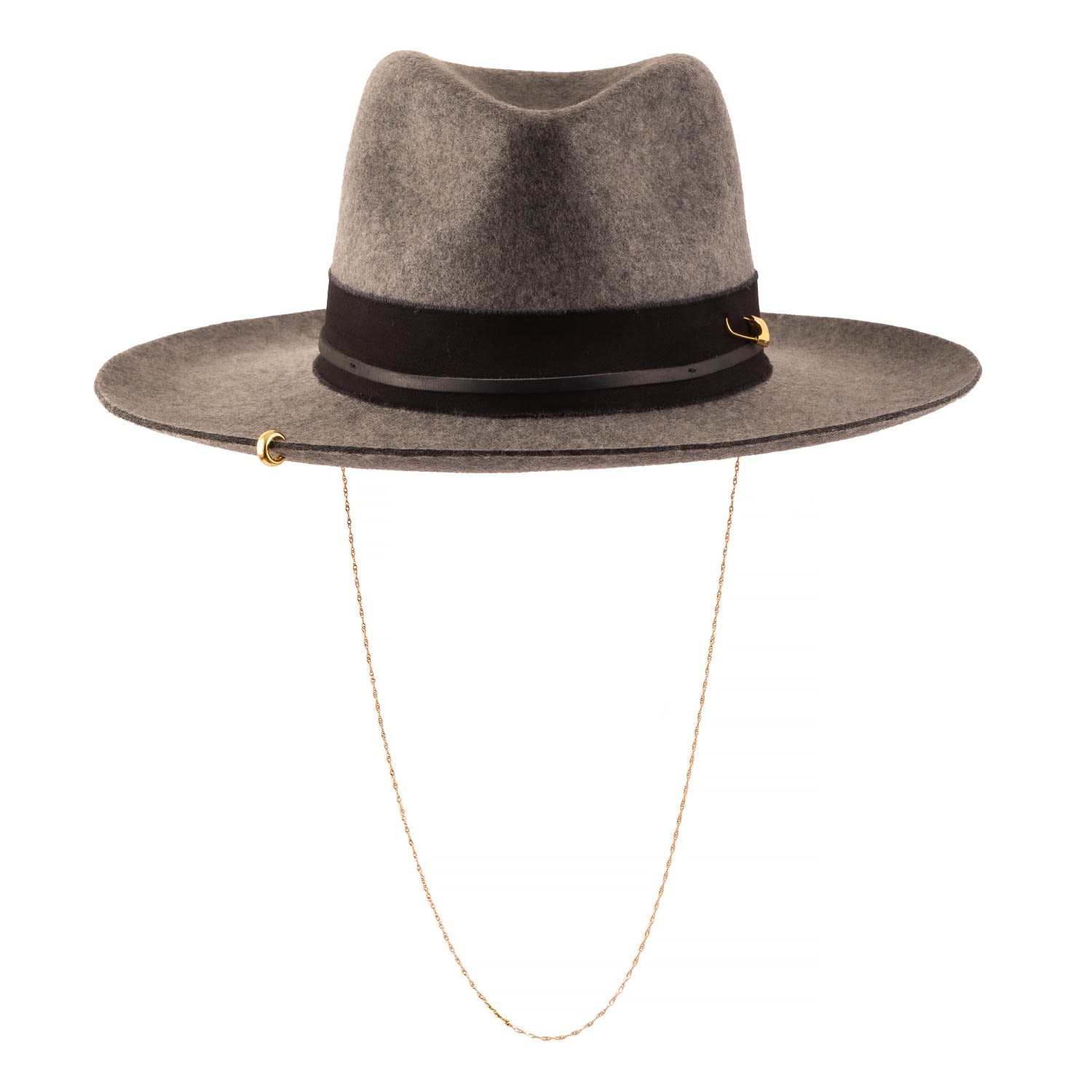 Shaded The Label Kynance Grey Wool Mens Fedora Hat With Sterling Silver Jewellery In Gray