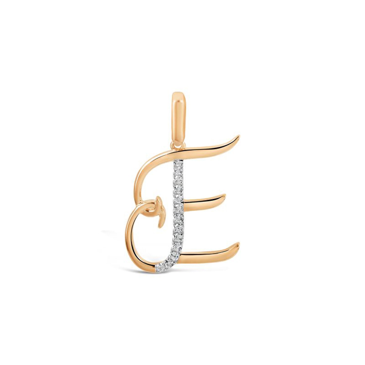 Kajal Naina Women's Gold Cursive Letter Pendant - E In Gold