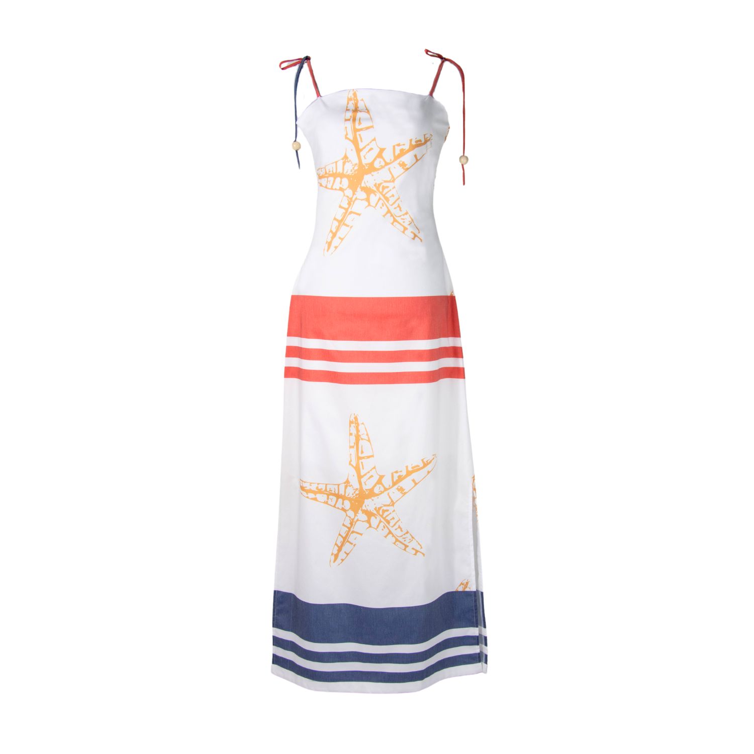 Yola Neme Women's White / Blue / Red Estrella Del Mar Dress In White/blue/red