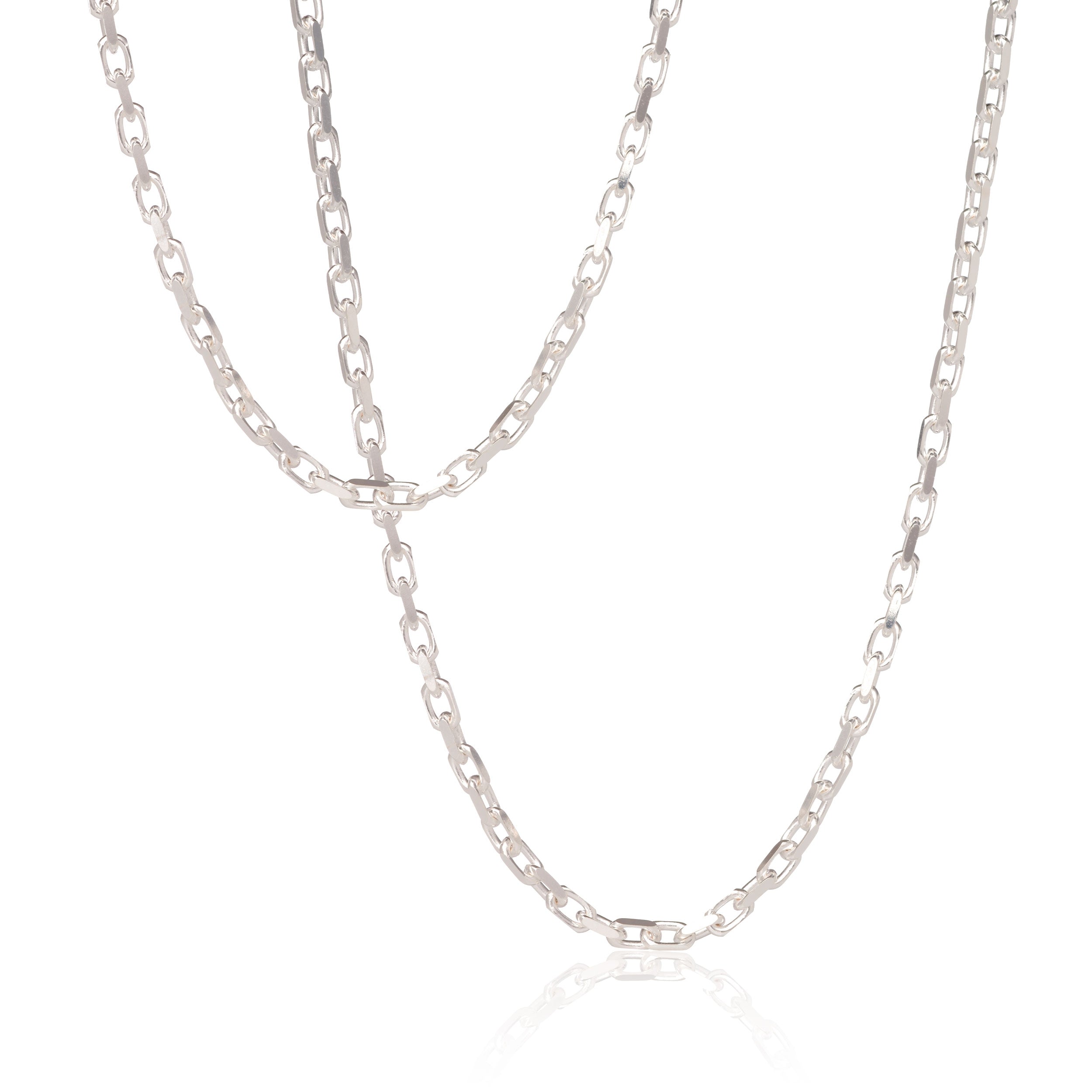 Cartography Men's Rectangle - Necklace In Sterling Silver
