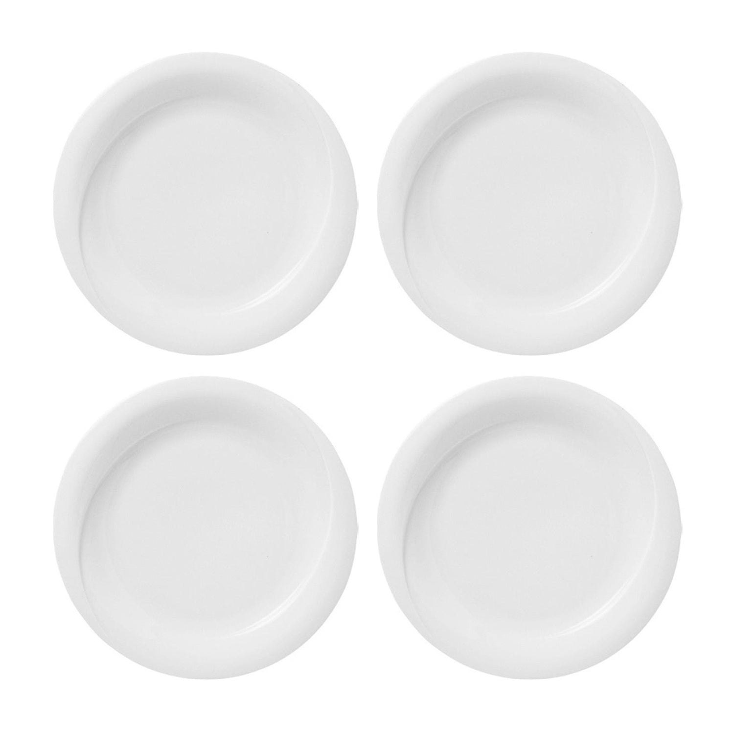 Turgla Home Porcelain X-tanbul Round White Porcelain Side Plate, Set Of Four