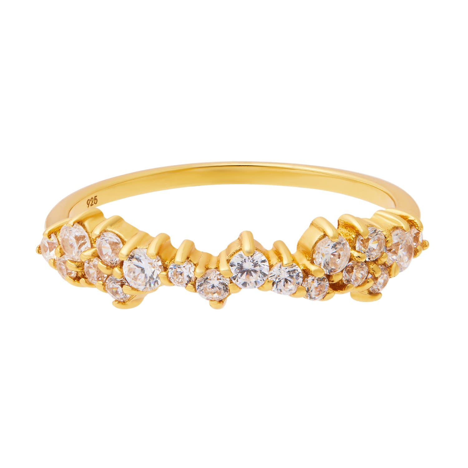 Women’s Silver / Gold Cluster Sparkle Ring - Gold Cartilage Cartel