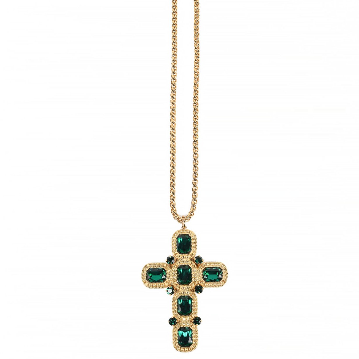 Addicted2 Women's Gold / Green Artemis Gold Plated Necklace With Emerald Crystals In Multi
